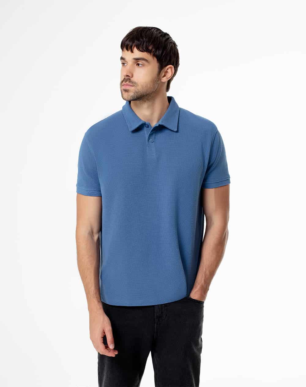 Polo regular algodón azul hombre - miniatura 1