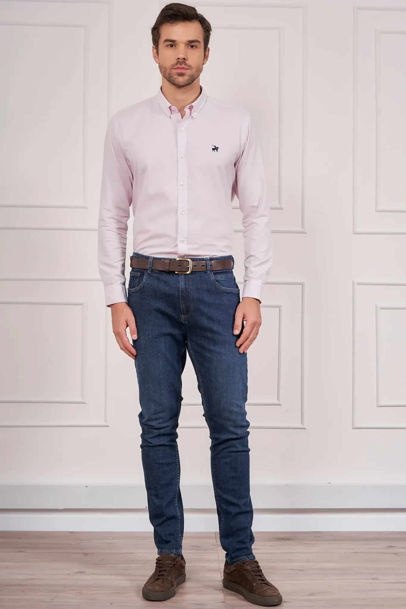Camisa Oxford Hombre Rosada - miniatura 5