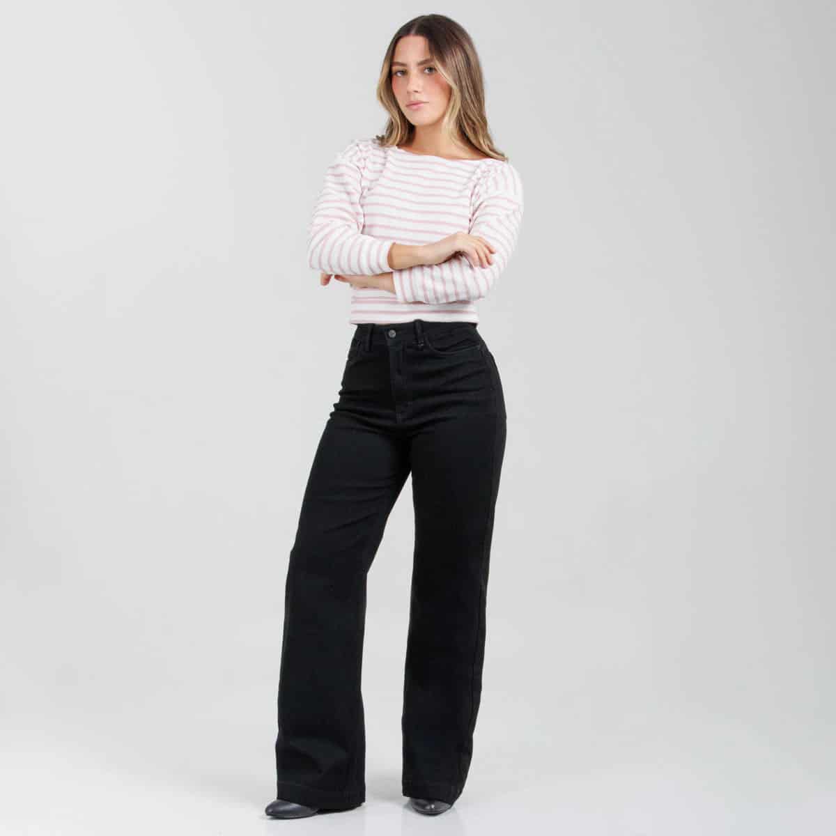 Jean Wde Leg Negro Ax-3158 Licrado - miniatura 1