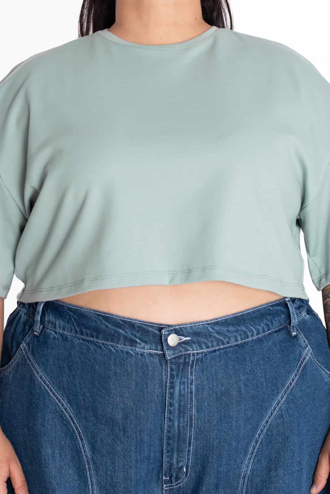 Crop Top Oversize Verde - miniatura 4
