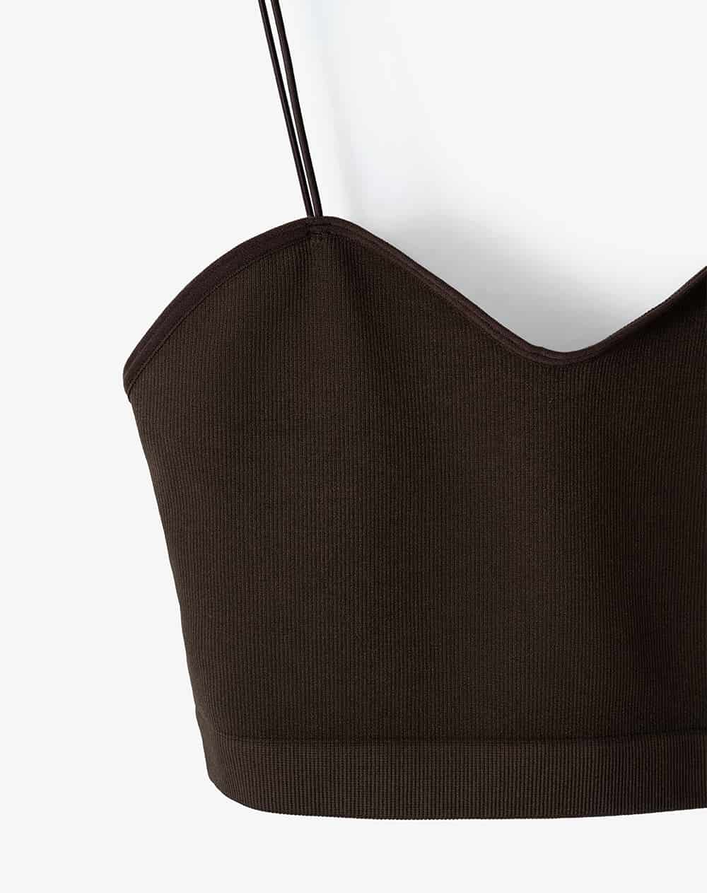Crop top seamless chocolate mujer - miniatura 2