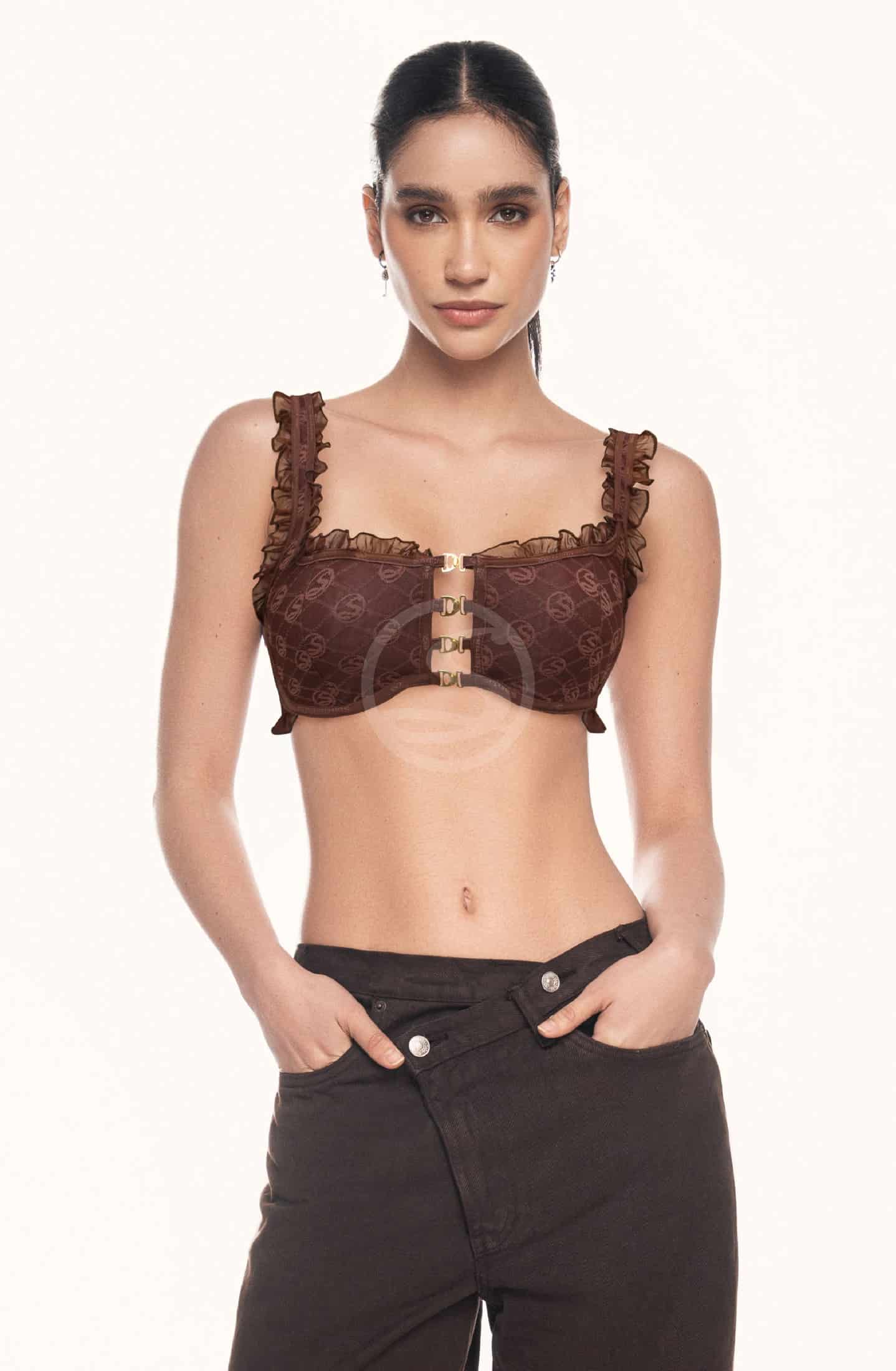 Bralette Fuego Marrón Logo Manía Santísimas Ref. S-621 - miniatura 1