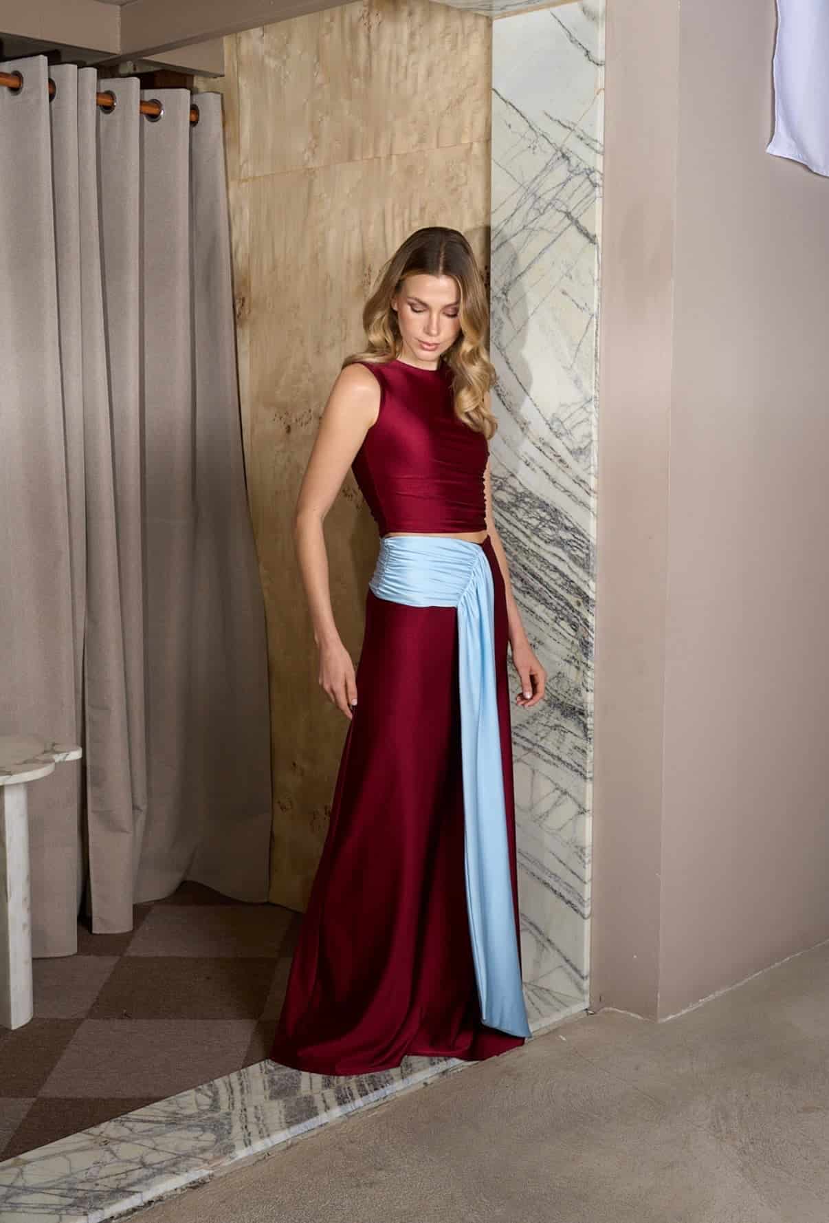 MERLOT BABY BLUE TERESA TOP - miniatura 4