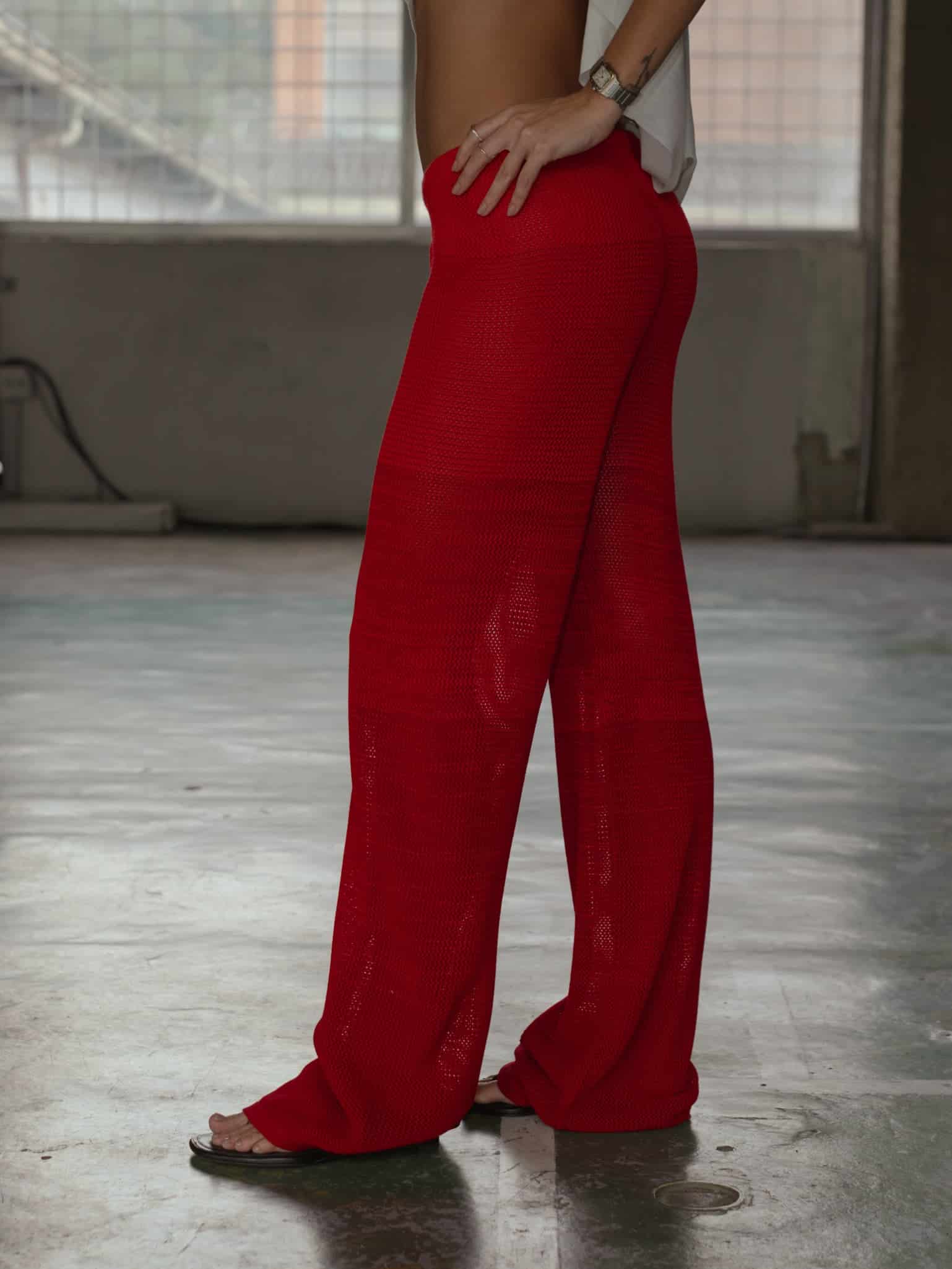 CLASSIC KNIT PANT - ROBUST RED - miniatura 4