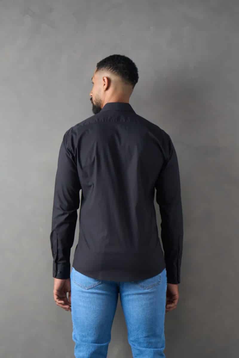 Camisa manga larga slim fit negro - miniatura 4