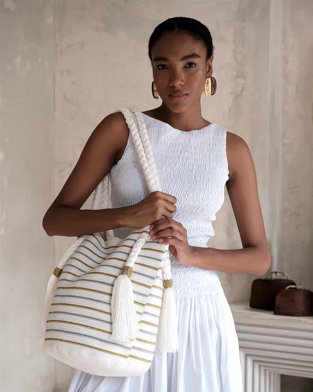 Tote bag  wayuu silver gold - miniatura 7