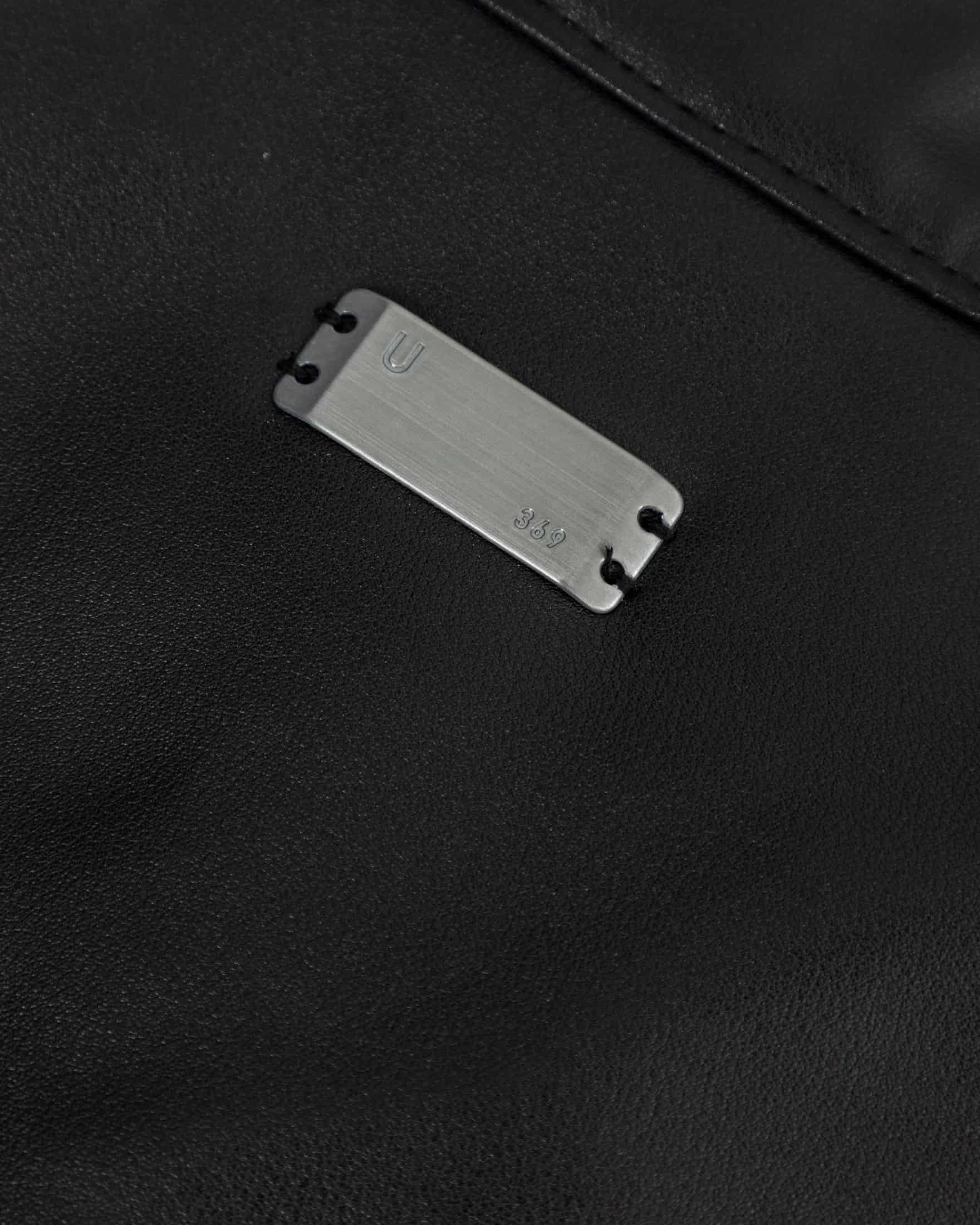 Spring Worn Logo Biker Jacket Black - miniatura 6