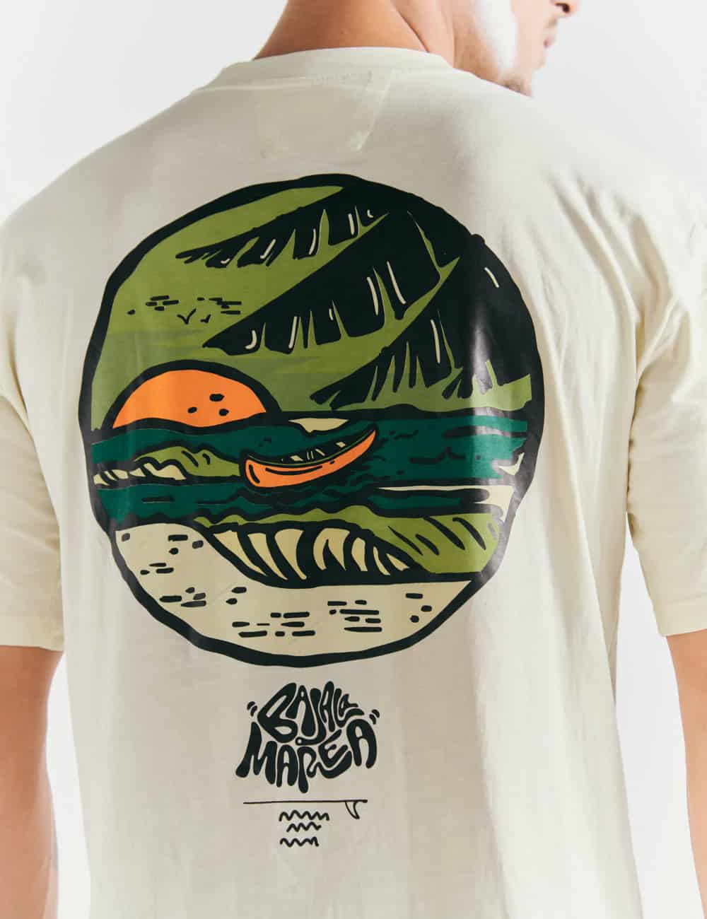 Camiseta Oversize Baja la marea  amarillo pastel Hombre - miniatura 4