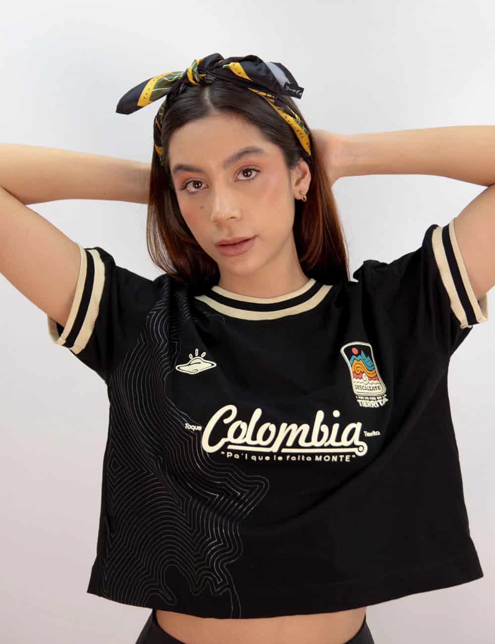 Camiseta Oversized Colombia negro Mujer - miniatura 5