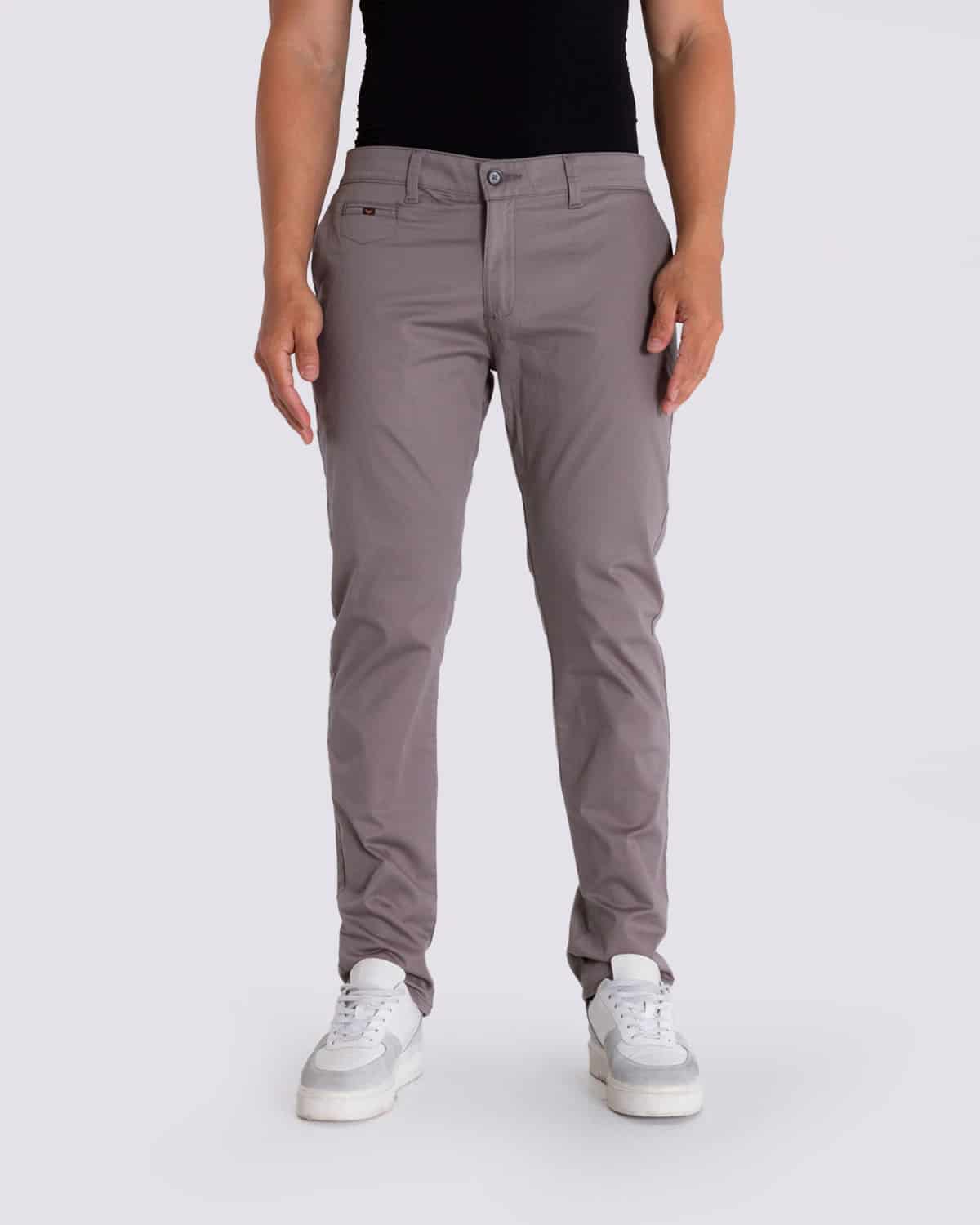 Pantalon regular gris para hombre - miniatura 1