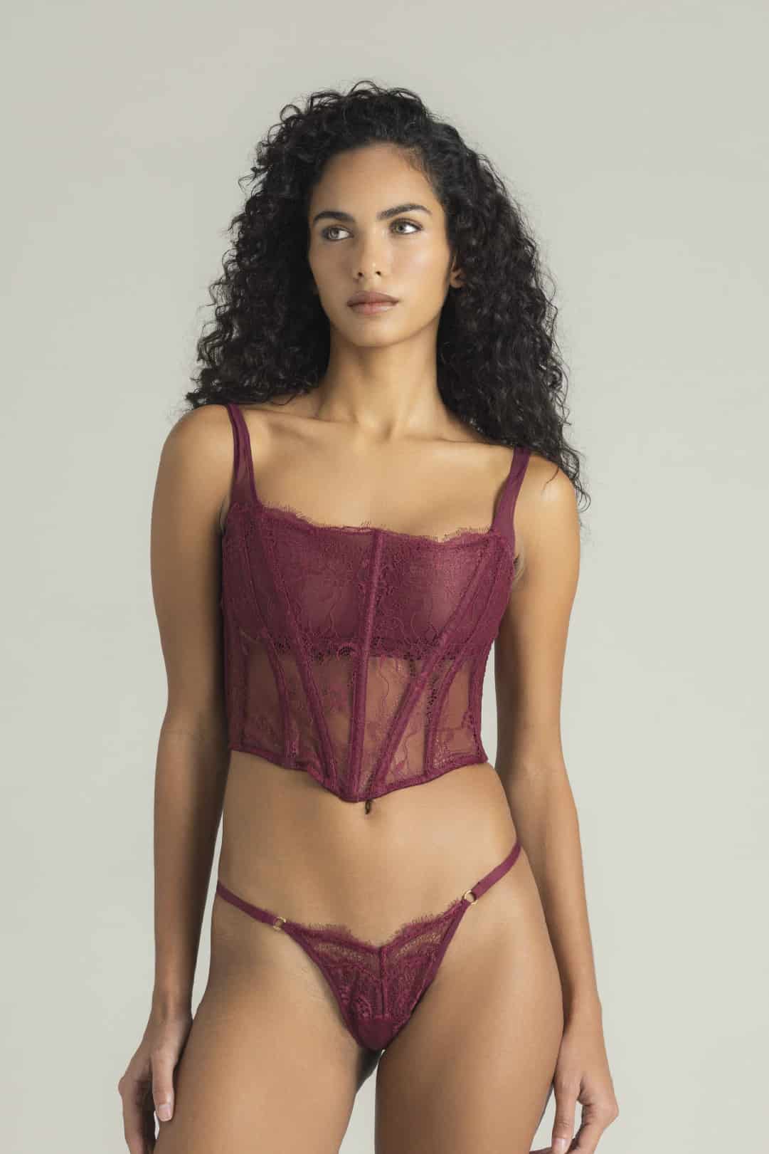 CORSET INDIRA BURGUNDY - miniatura 2