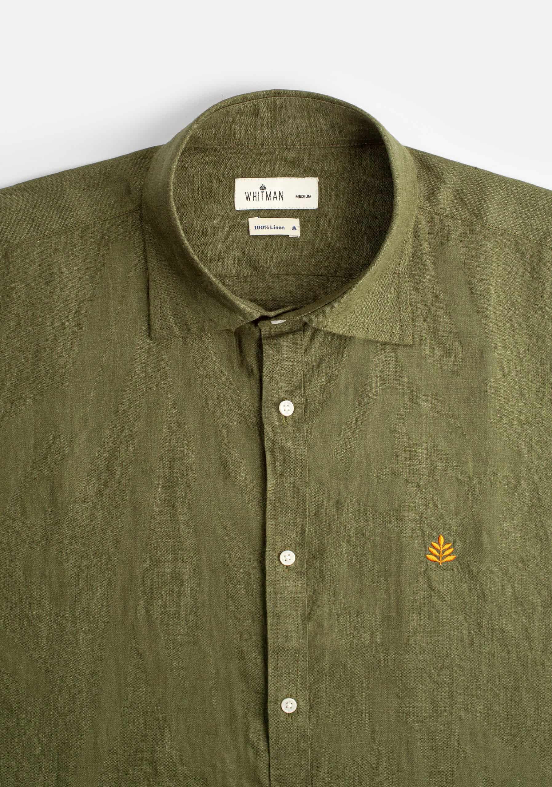 Camisa H CI Lino L-Ter Verde Olive - miniatura 2