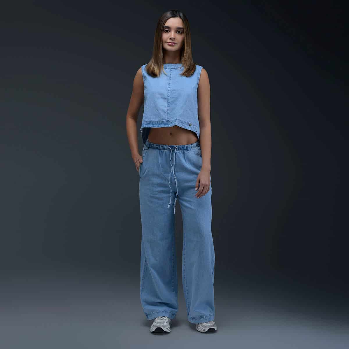 Jeans Wide Leg Azul Mujer - miniatura 4