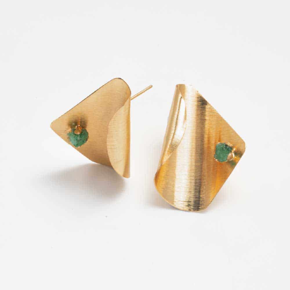 Aretes Topo Velo de Esmeralda - miniatura 1