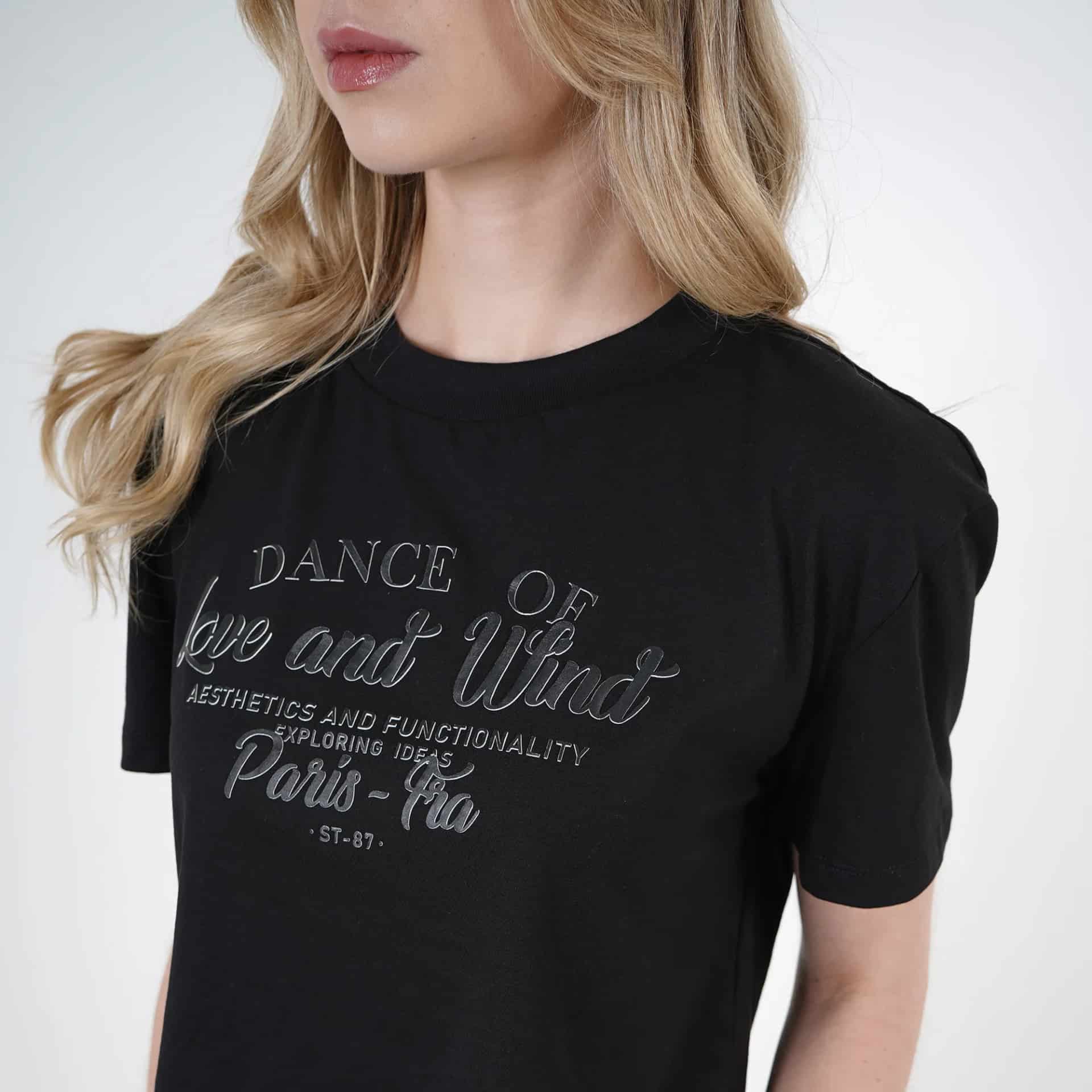 Camiseta crop cuello redondo manga corta estampado Dance - miniatura 8