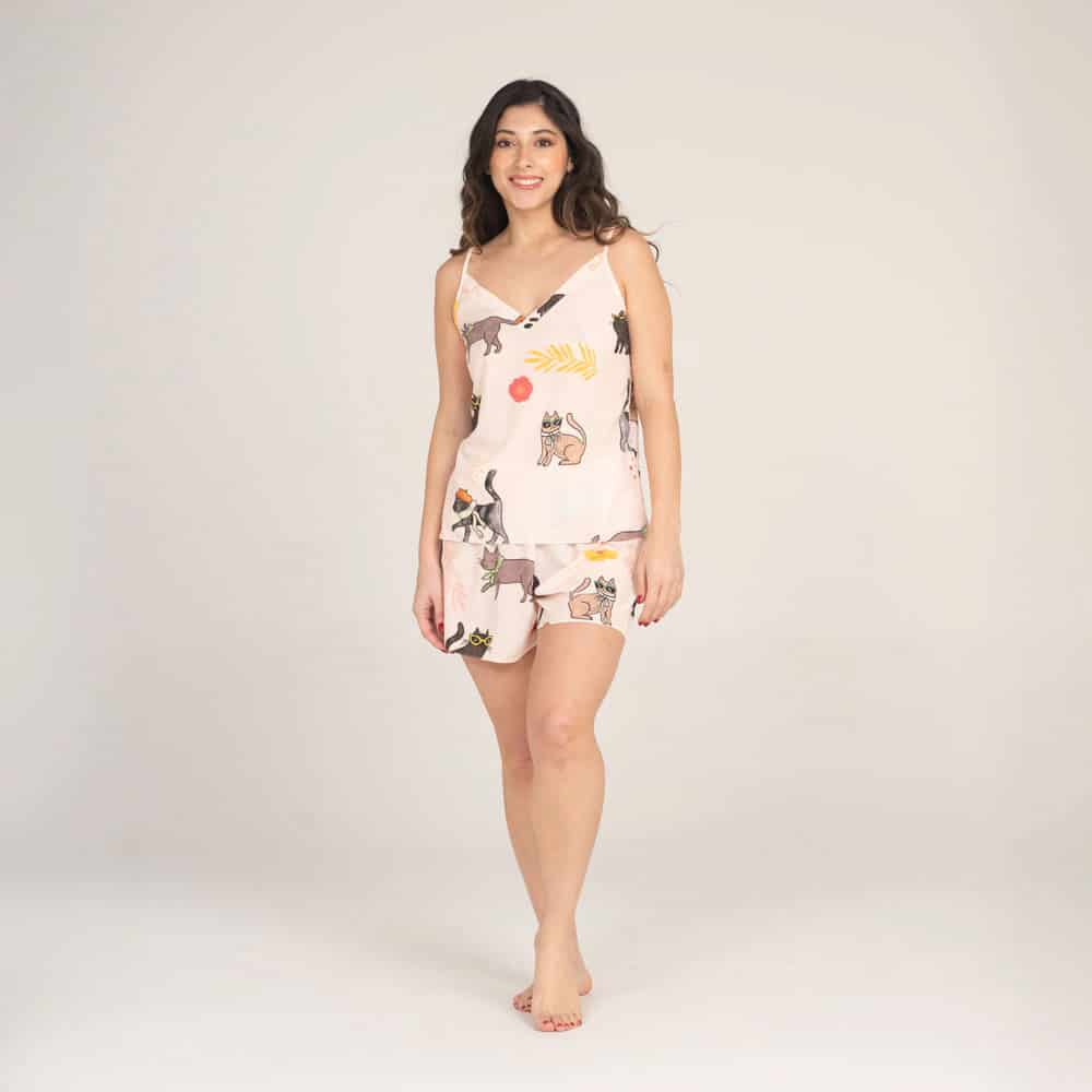 Conjunto de Pijama Short Gatuna. - miniatura 1