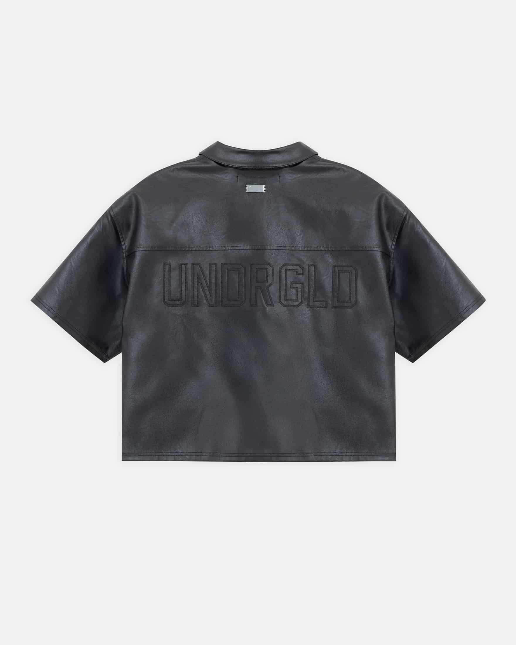Capsule Basic Pleather Boxy Fit Shirt Black - miniatura 3