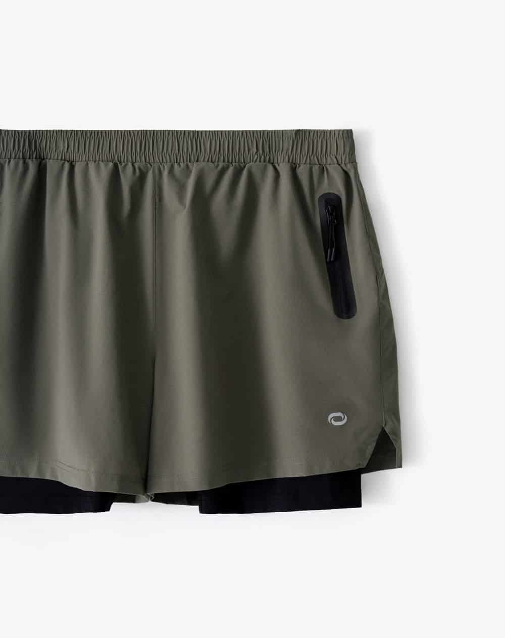 Pantaloneta deportiva café hombre - miniatura 2