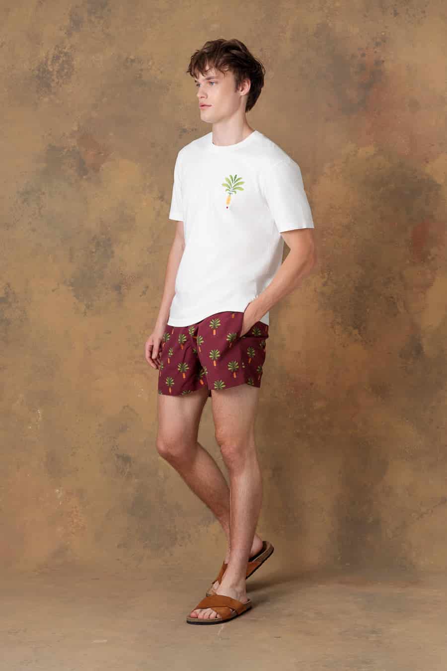 Men's cotton t-shirt thalos white - miniatura 2
