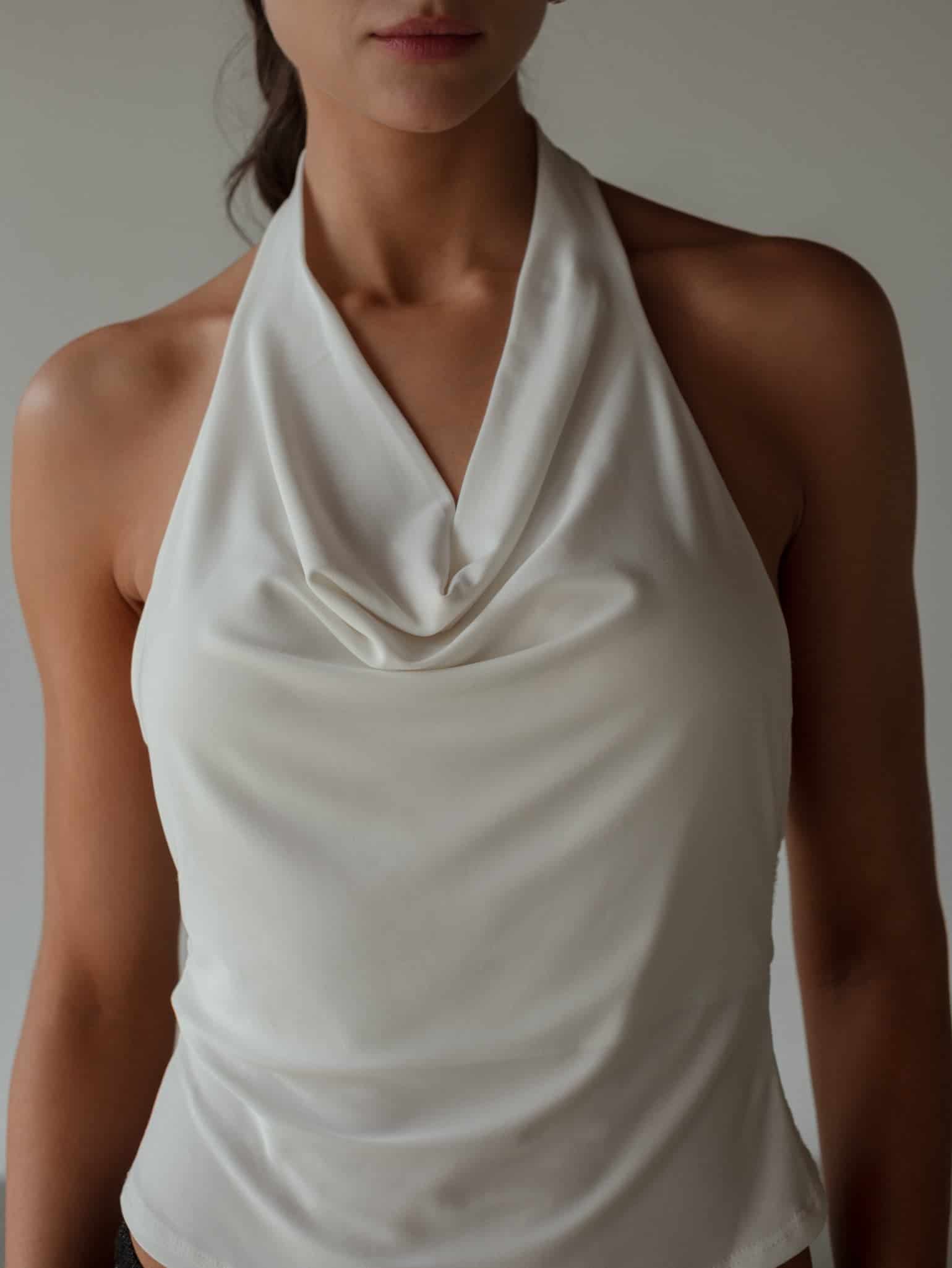 COWL NECK TOP - SOFT WHITE - miniatura 10