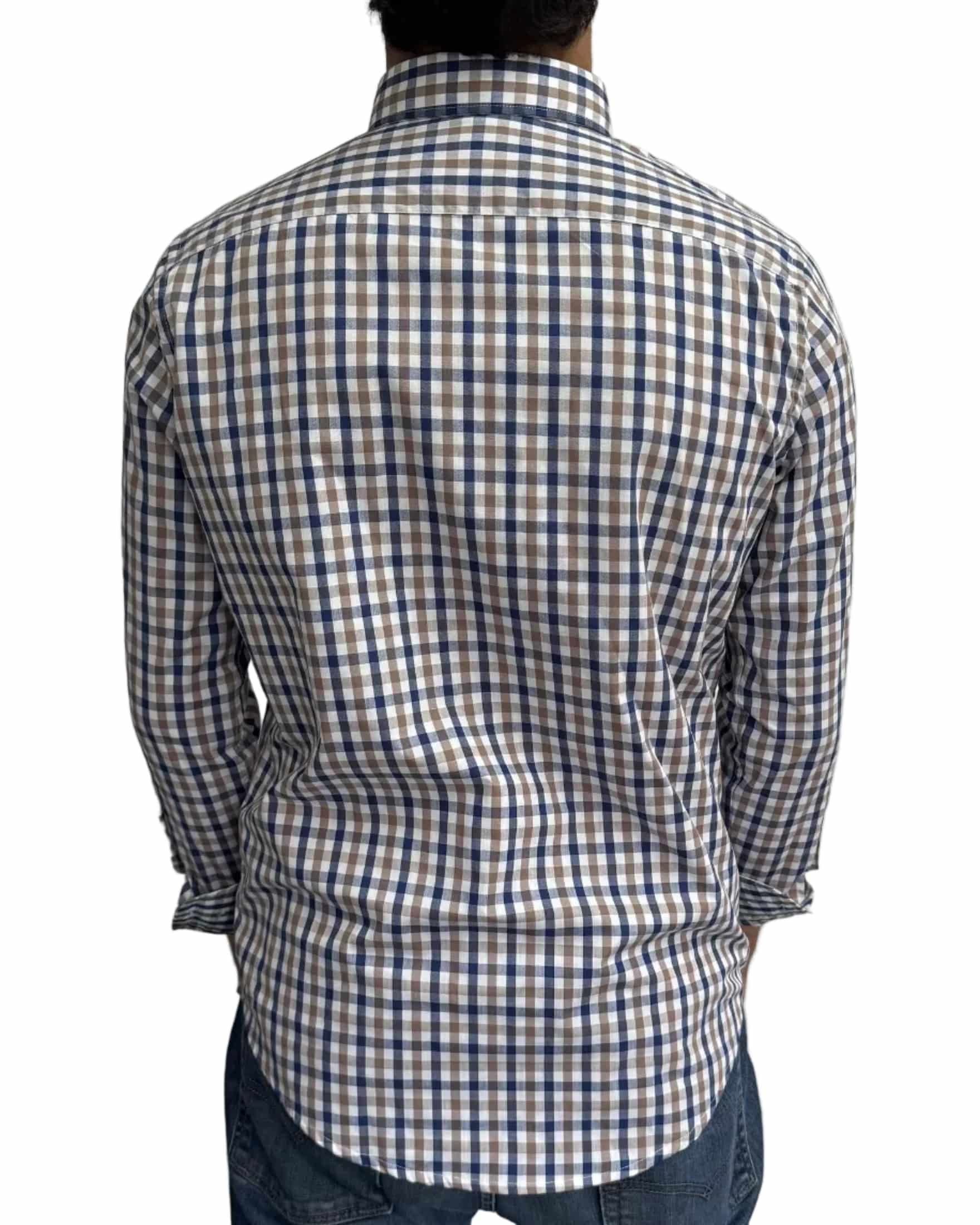 Camisa Cuadros Azul y Café - miniatura 5