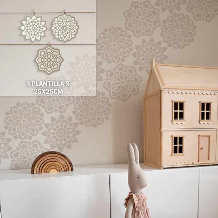 Plantillas para pintar, Vamarú Stencils, Colección Floral 25cm y 48cm, 2und - miniatura 1