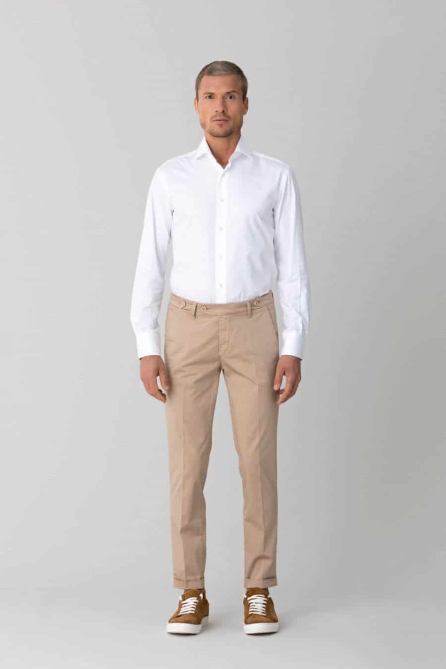 Men's cotton pants beige mauro - miniatura 4