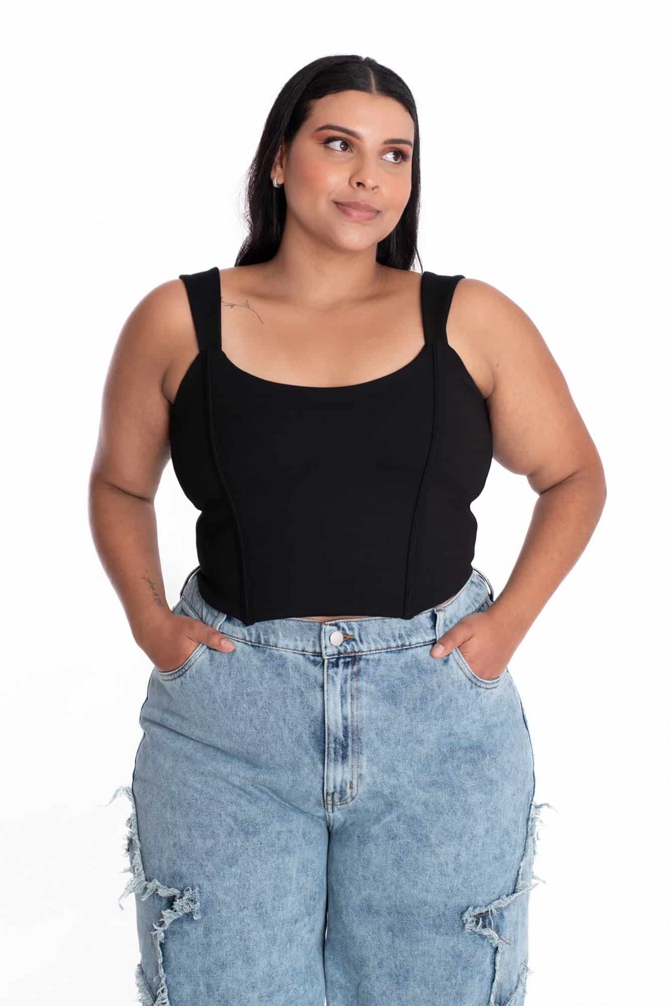 Crop Top Simona Negro - miniatura 20