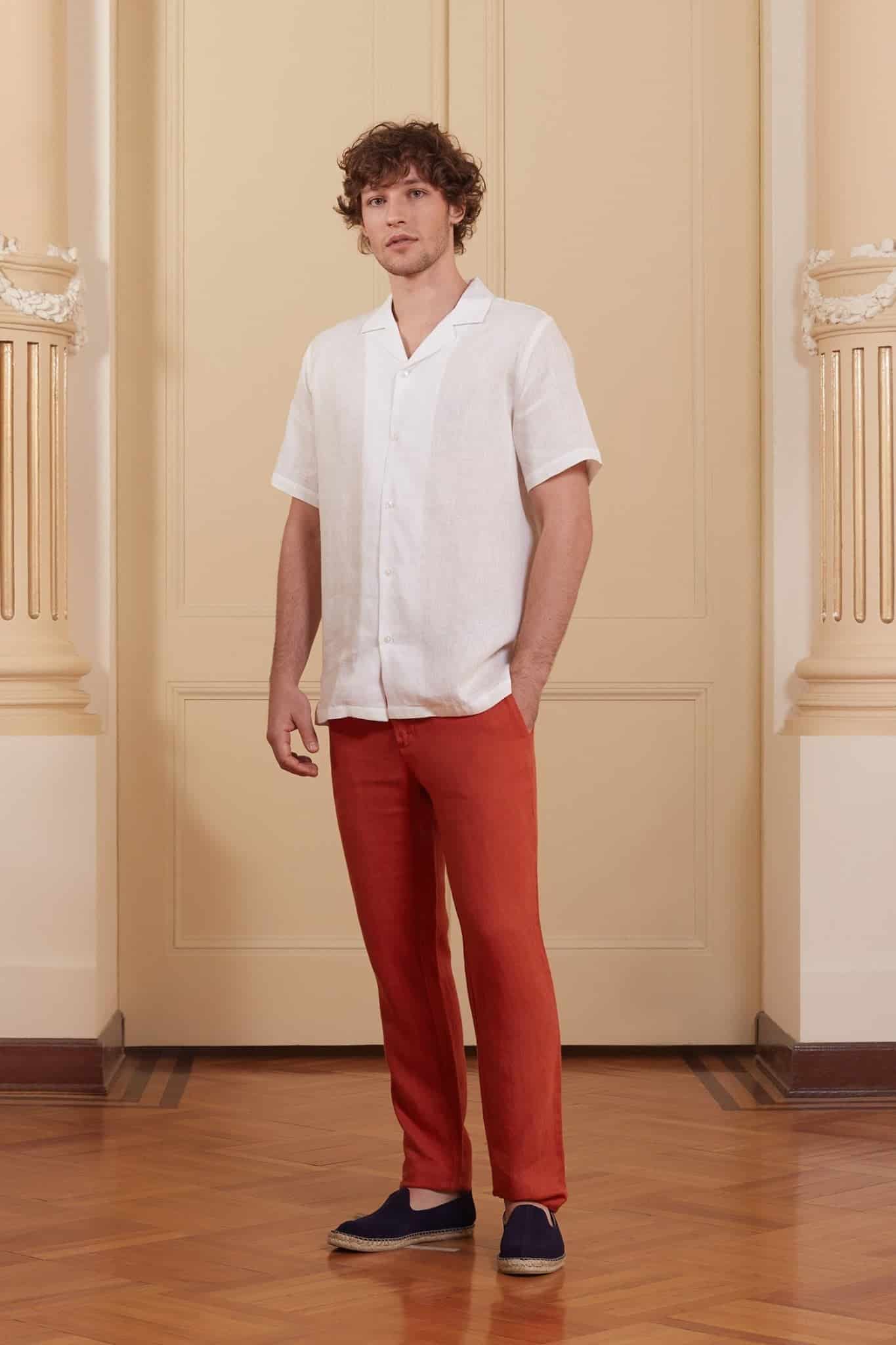Men's linen shirt white musas - miniatura 4