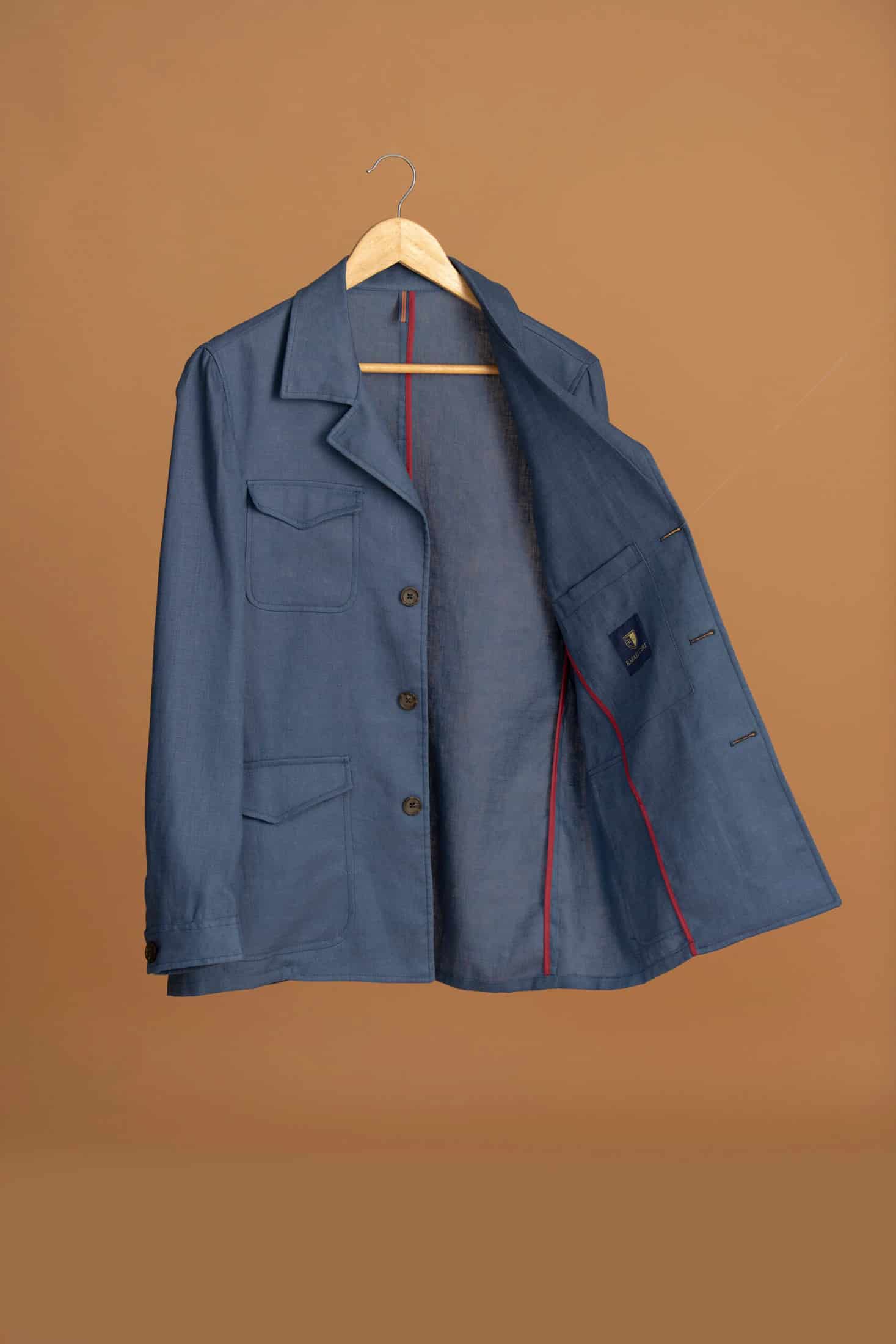 Chaqueta Safari Lino Azul Spark - miniatura 7
