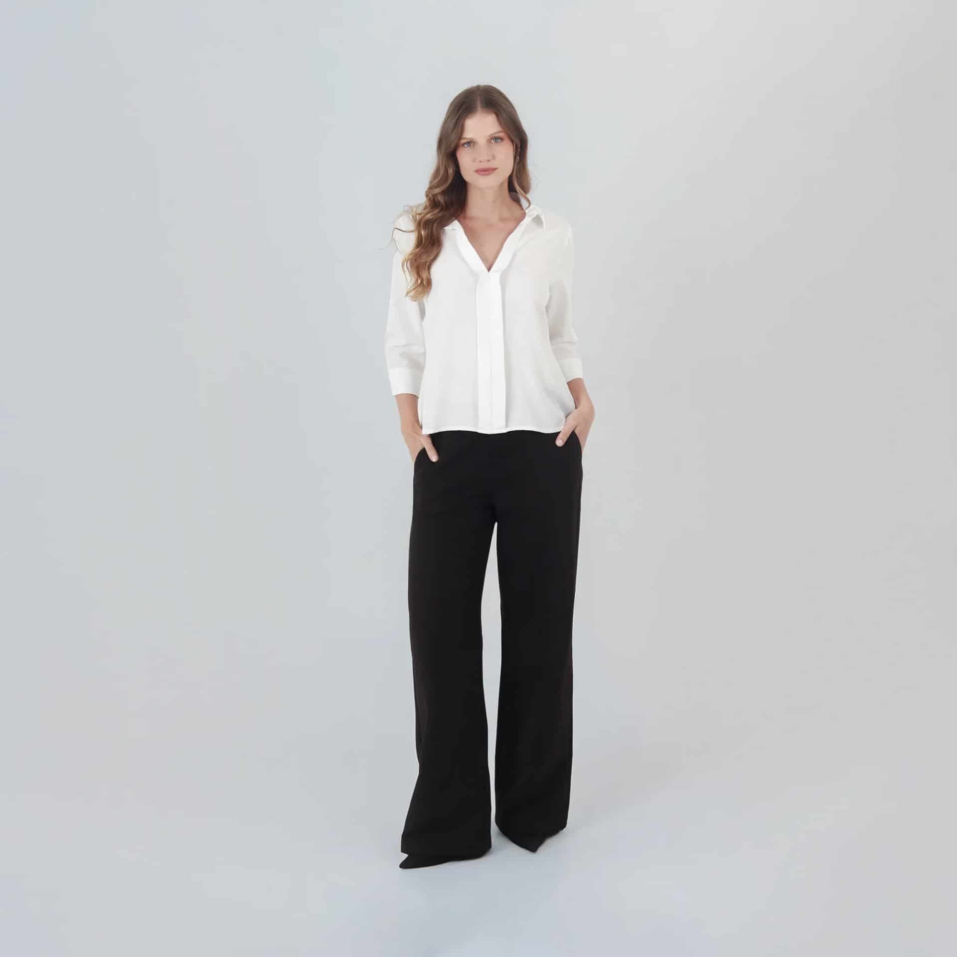 Blusa Cuello Camisero Manga 3/Cuartos - miniatura 4
