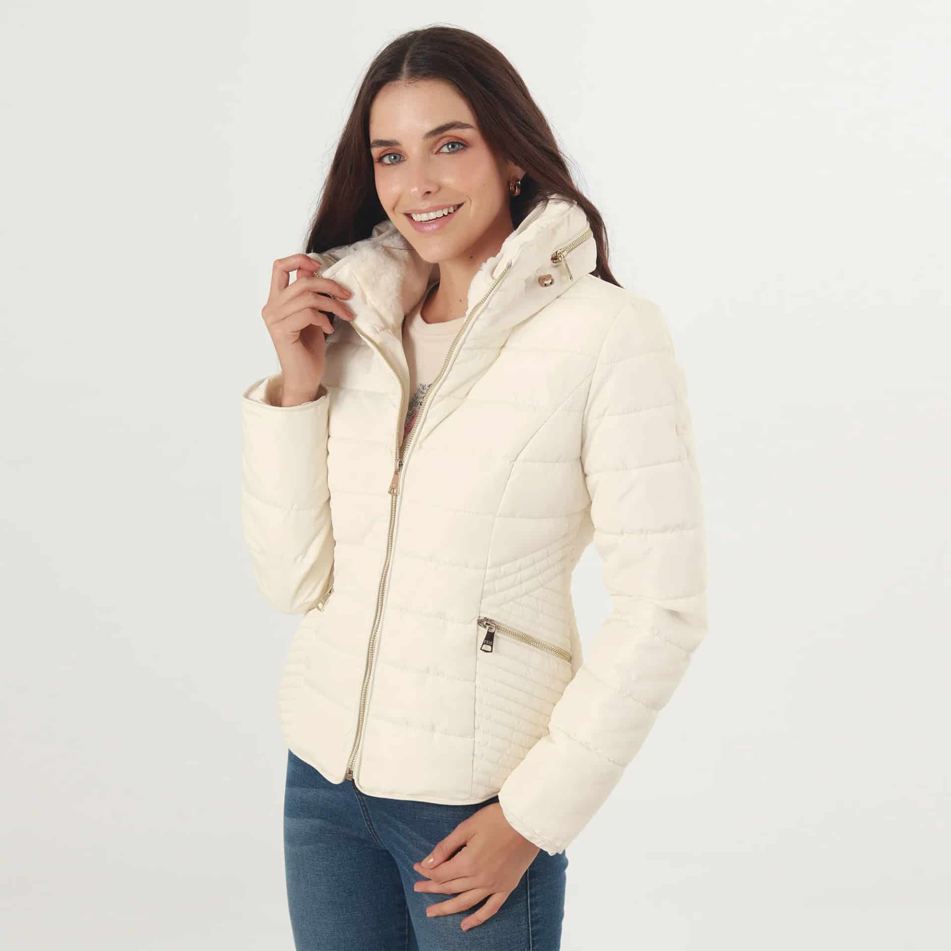 Chaqueta acolchada cuello alto con capucha interna - miniatura 44