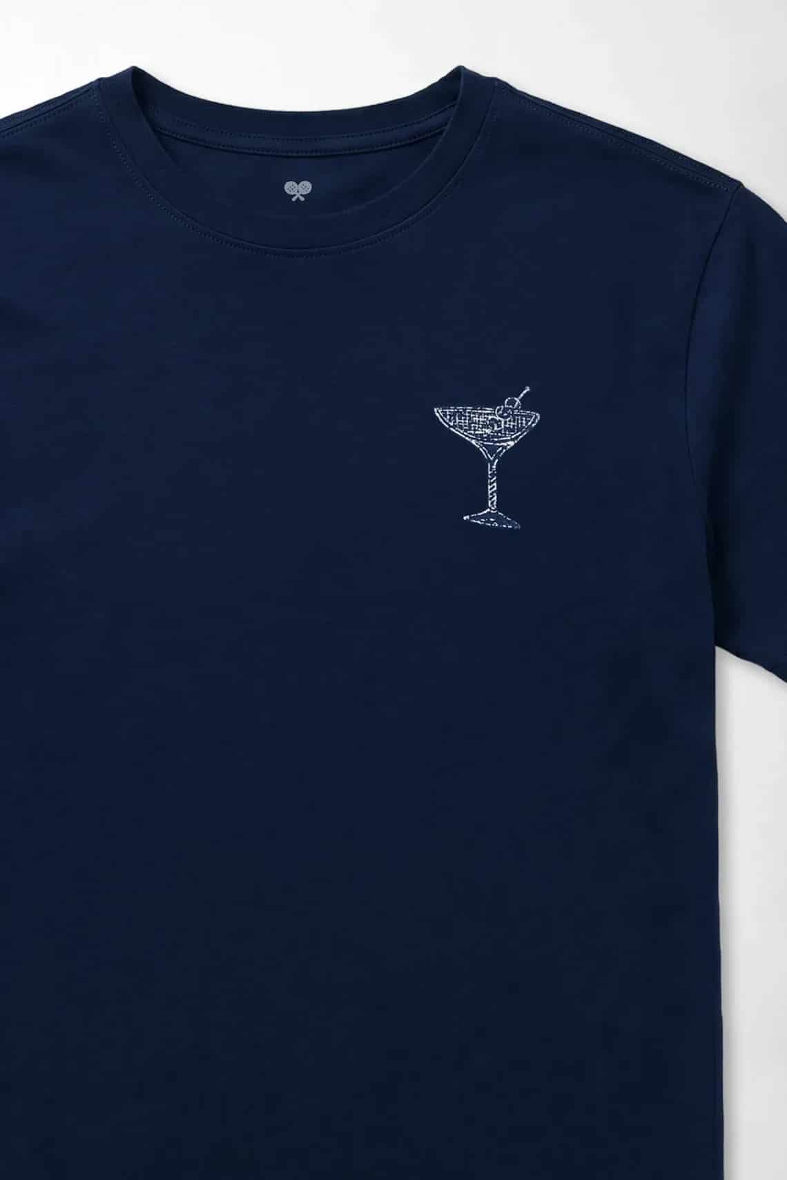Camiseta corte clásico con mini gráfico de copa en algodón azul marino para hombre - miniatura 2