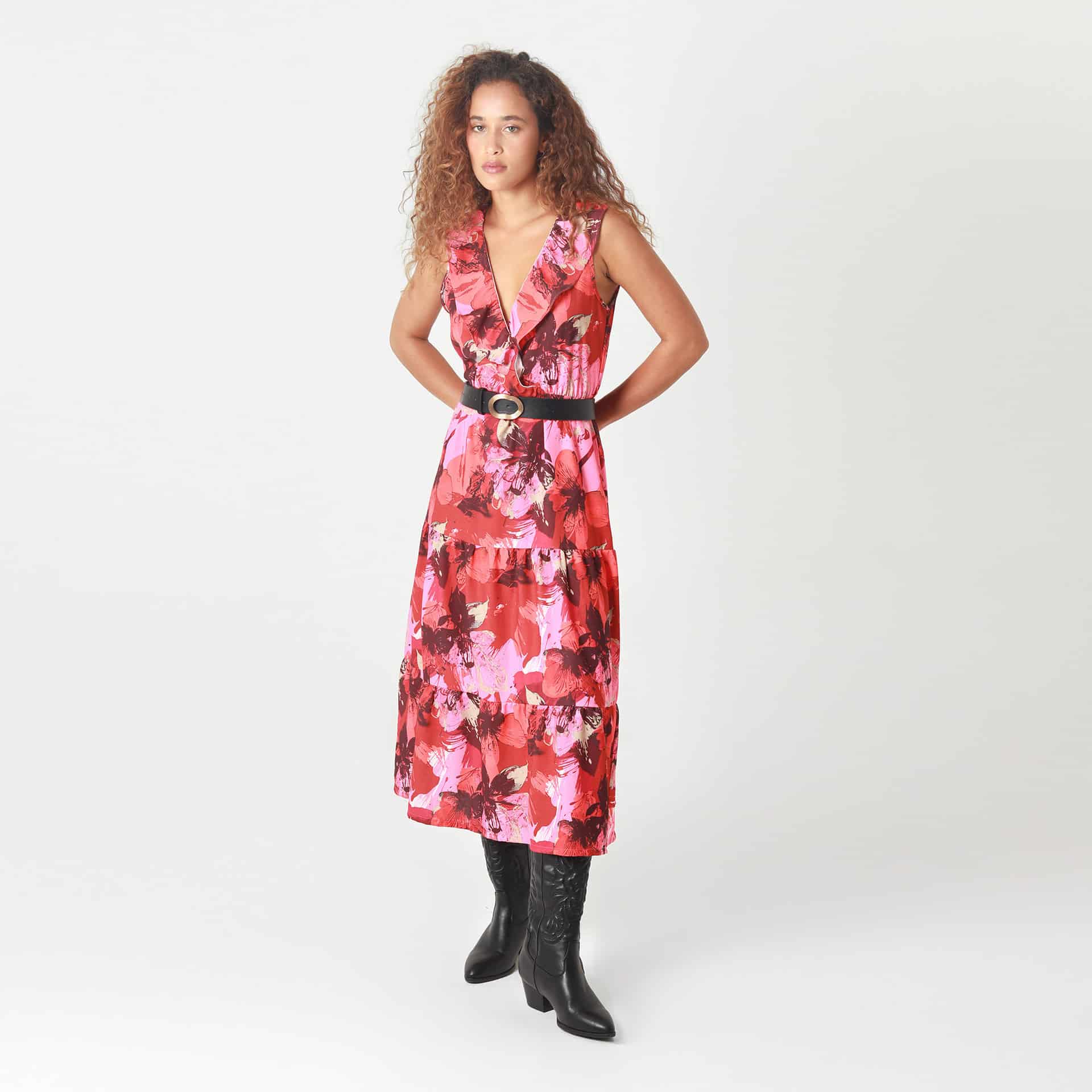 Vestido Cuello V Manga Sisa - miniatura 1