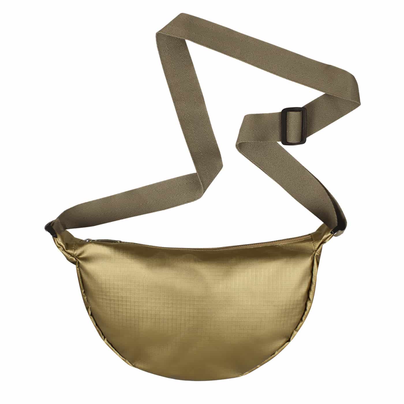 Bolso City Pequeño Manos Libres Plegable Ultra Brillante Gold - miniatura 1
