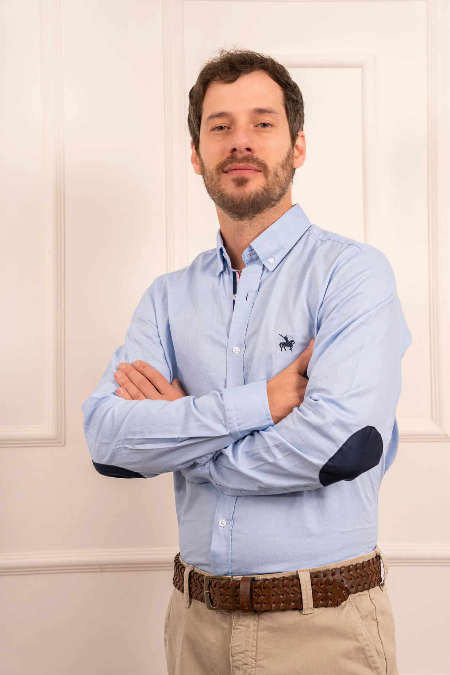 Camisa France Algodón Hombre Azul - miniatura 3
