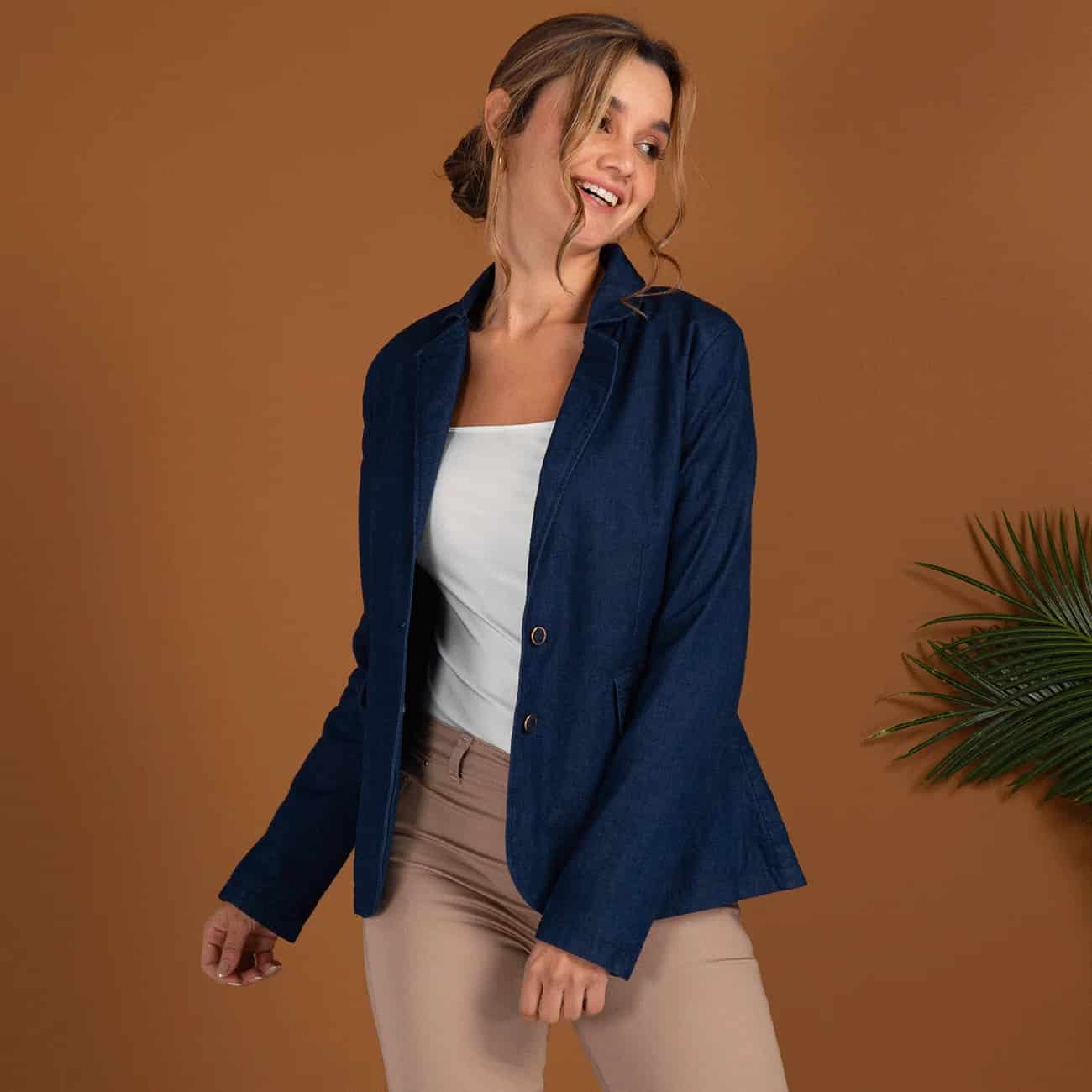 Blazer Casual Denim Slim Blz - miniatura 1