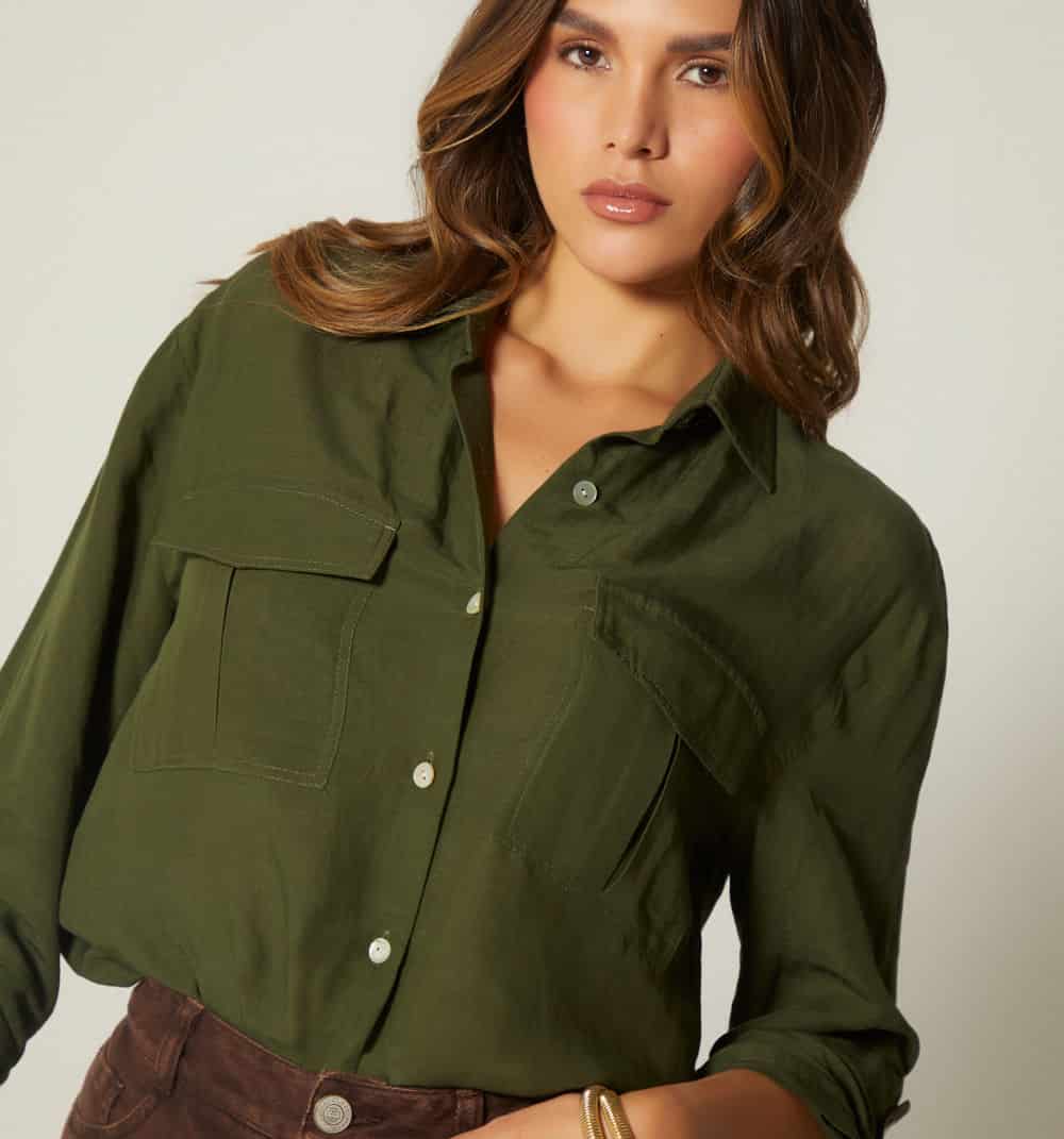 Blusa manga larga  con bolsillo - miniatura 6