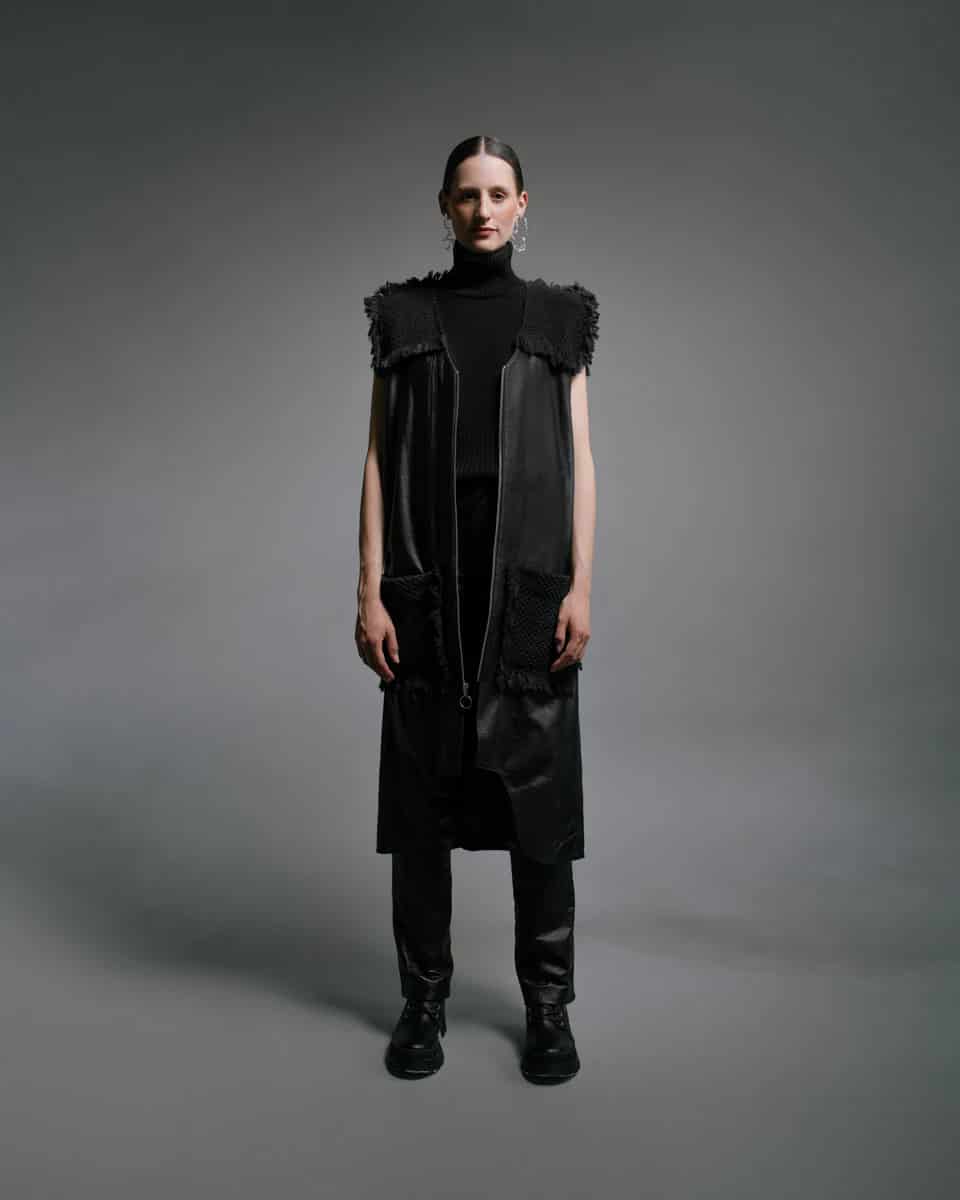 LEATHER LOW RISE TROUSERS - miniatura 3