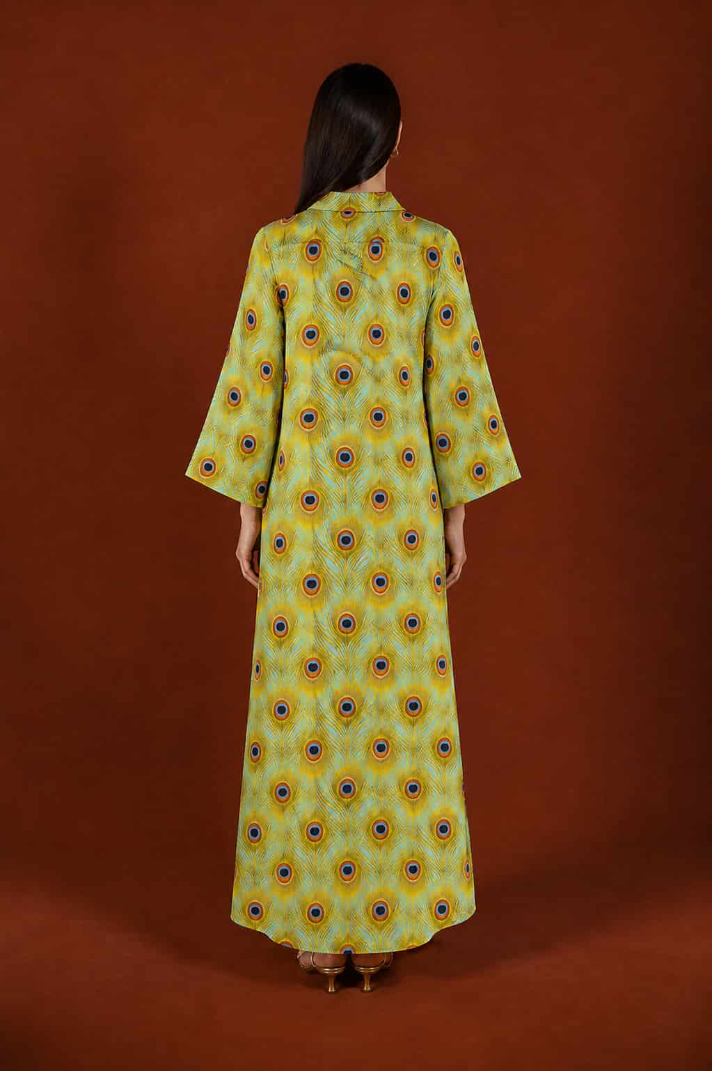 Women's Sacra linen shirt dress yellow - miniatura 3