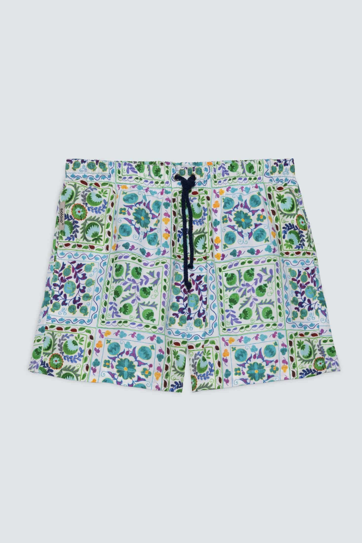 Men's suzani swim trunk green - miniatura 1