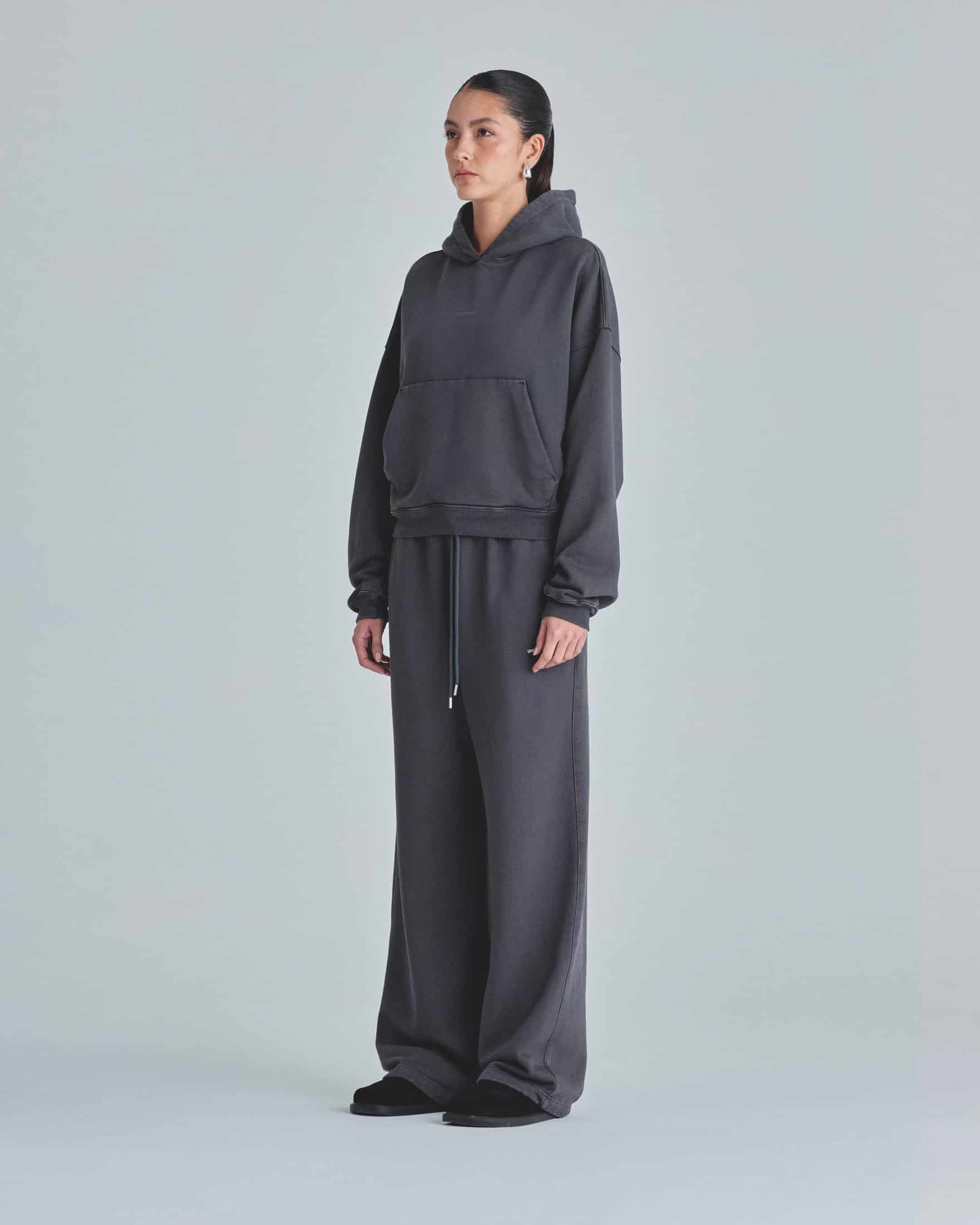 W Line Basic Boxy Fit Hoodie Dark Gray - miniatura 5