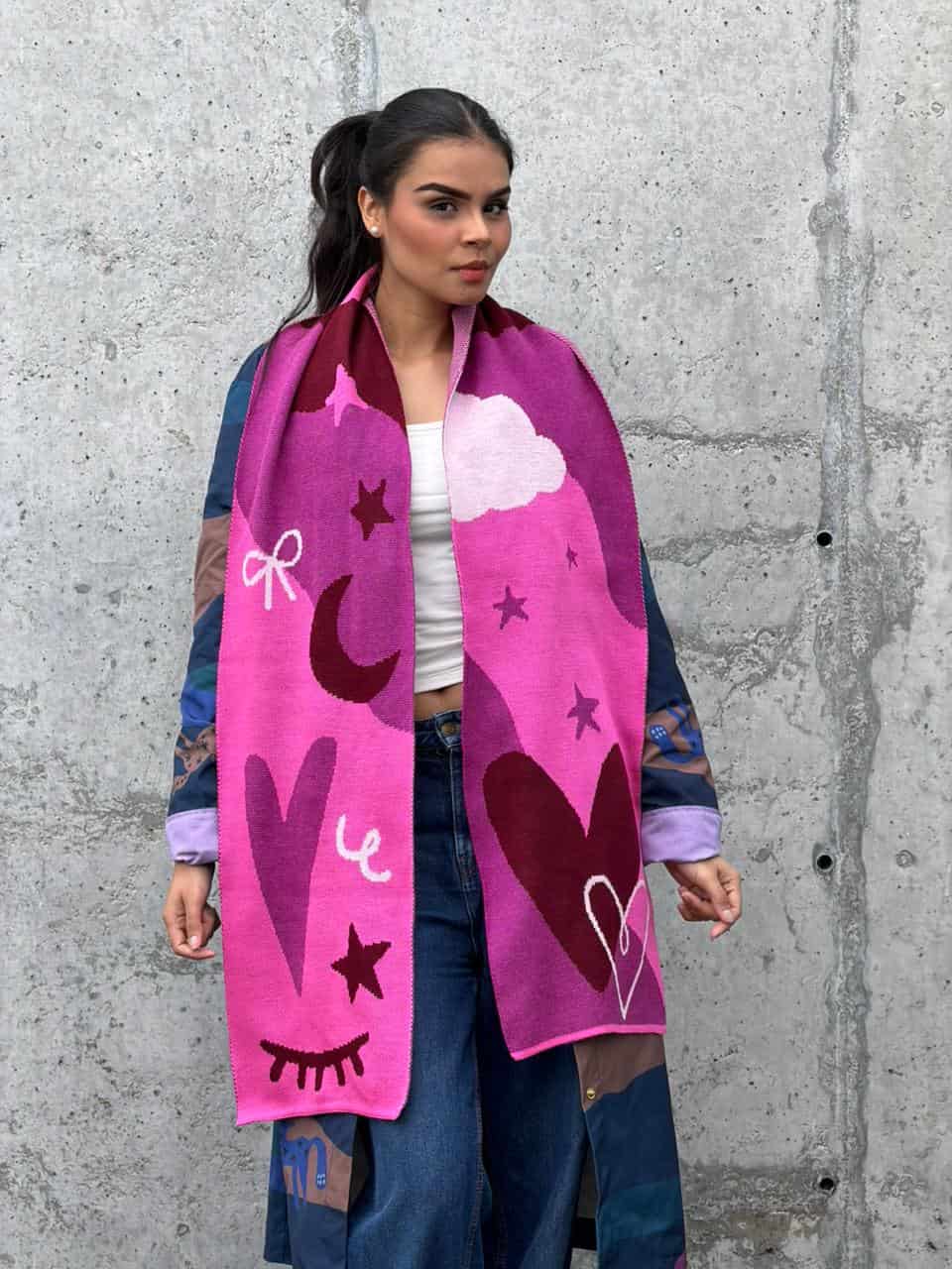 Bufanda Rosa Corazón - miniatura 2