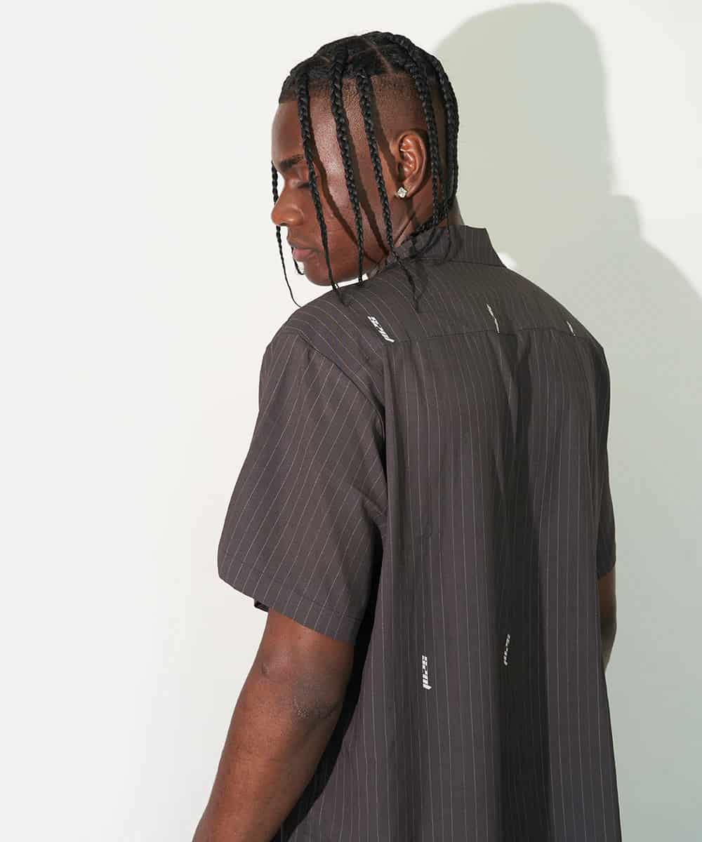 Camp Shirt in Black Pinstripe - miniatura 2
