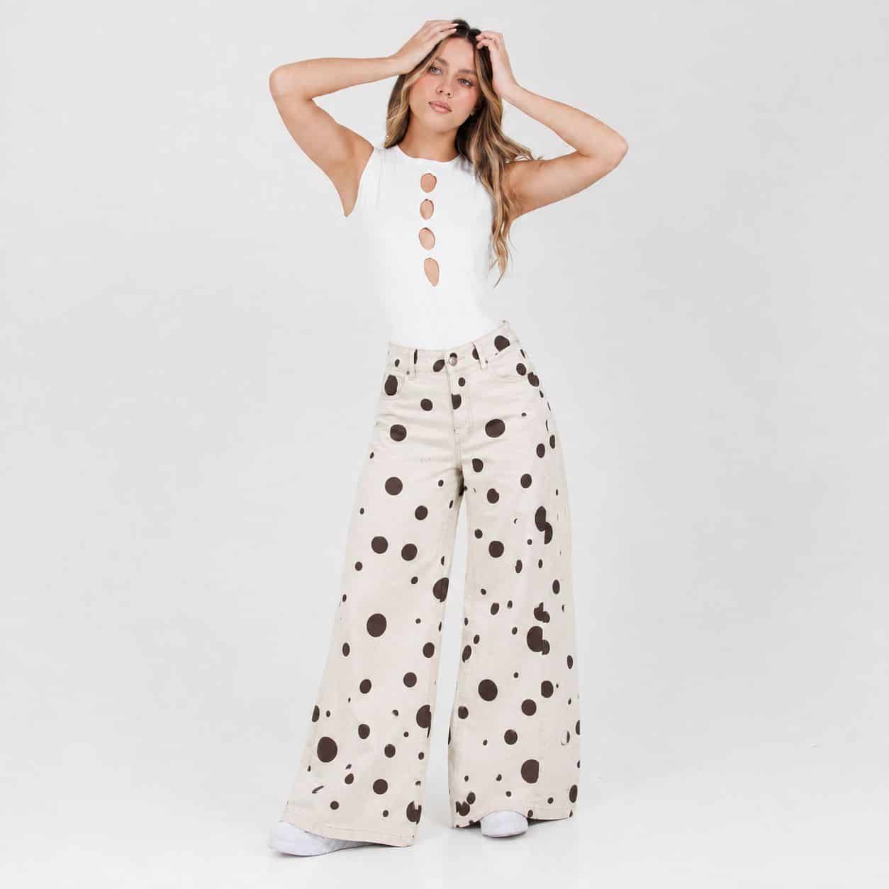 Jean Wide Leg Beige Ax-3176 Rigido Premium - miniatura 1