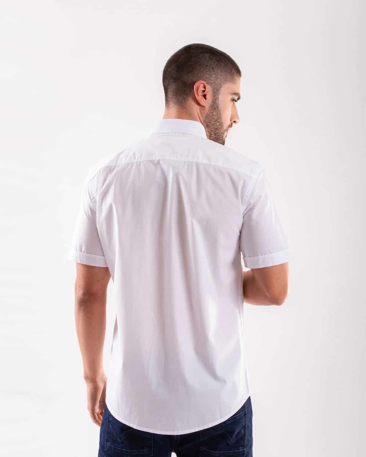 Camisa blanca manga corta para hombre - miniatura 32
