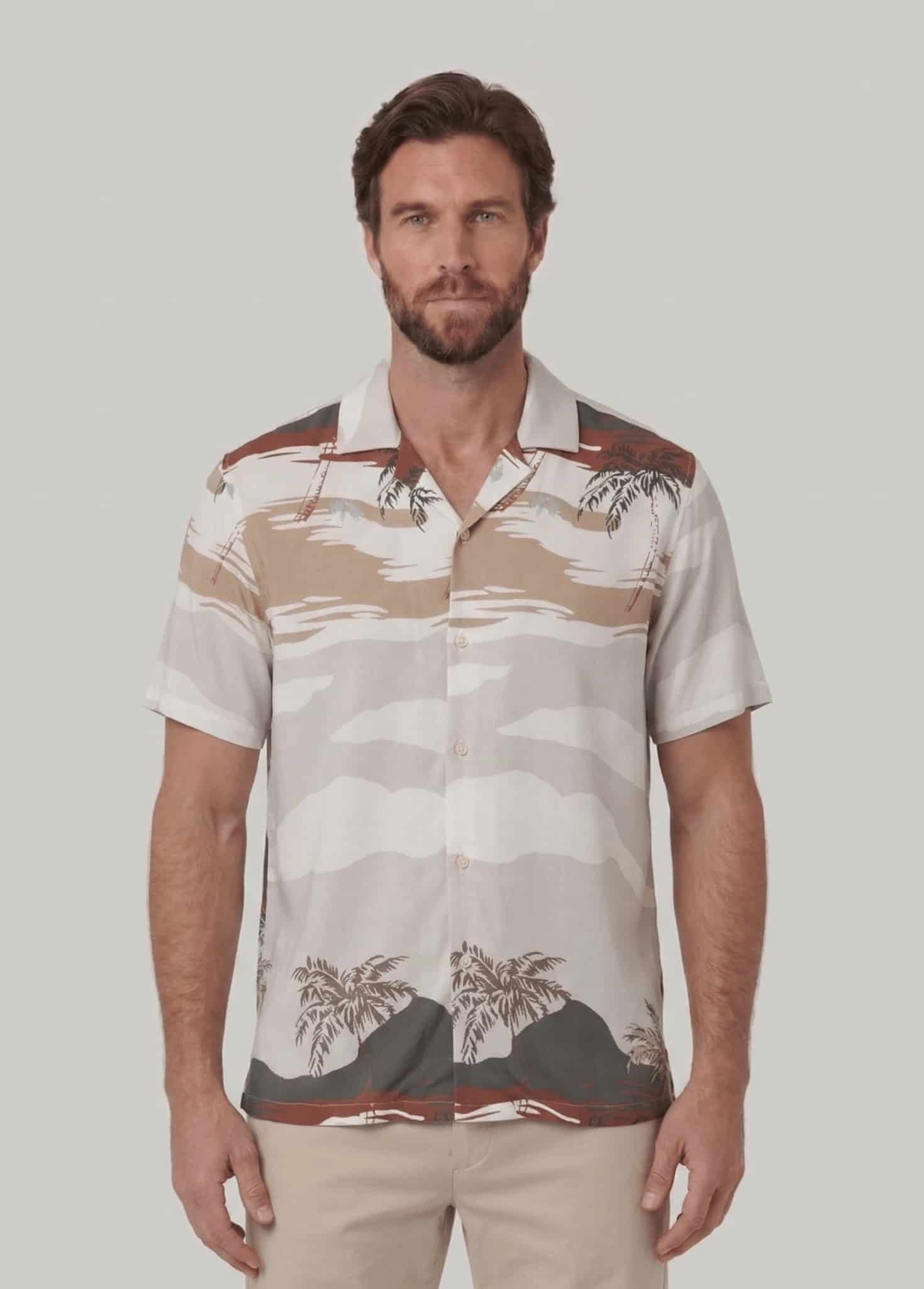 Camisa estampada manga corta para hombre Jon Sonen 027225053 - miniatura 1