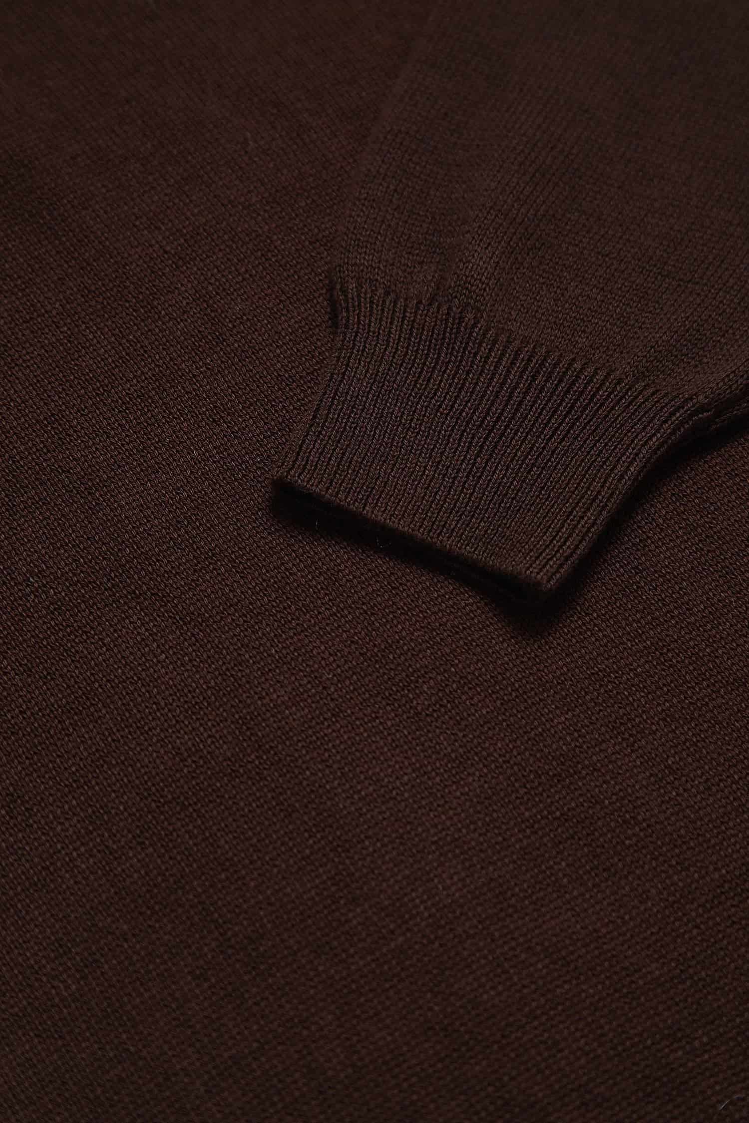 Saco Half Zip Algodón Chocolate - miniatura 3