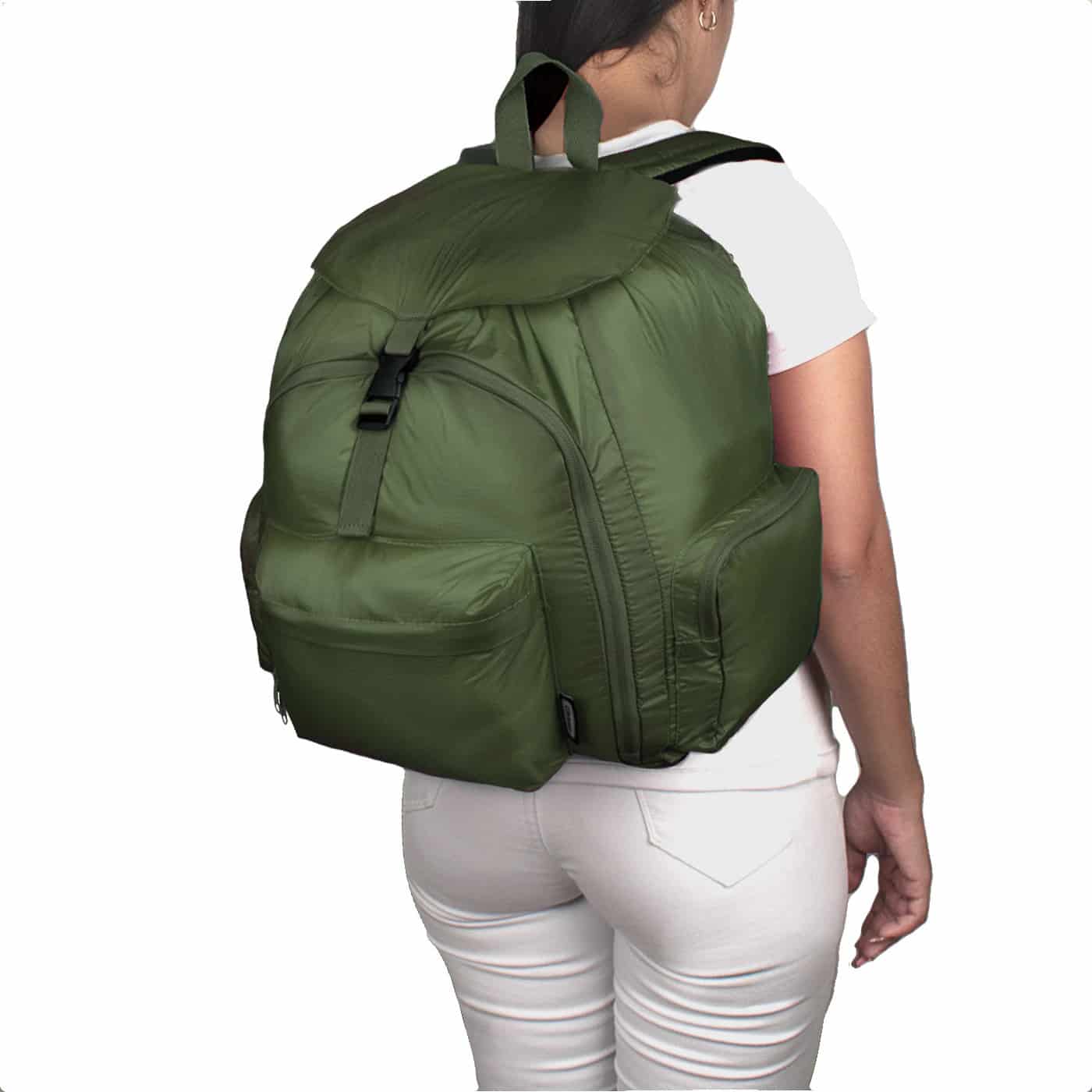 Morral Mochilero XL Verde Militar Citybags - miniatura 6