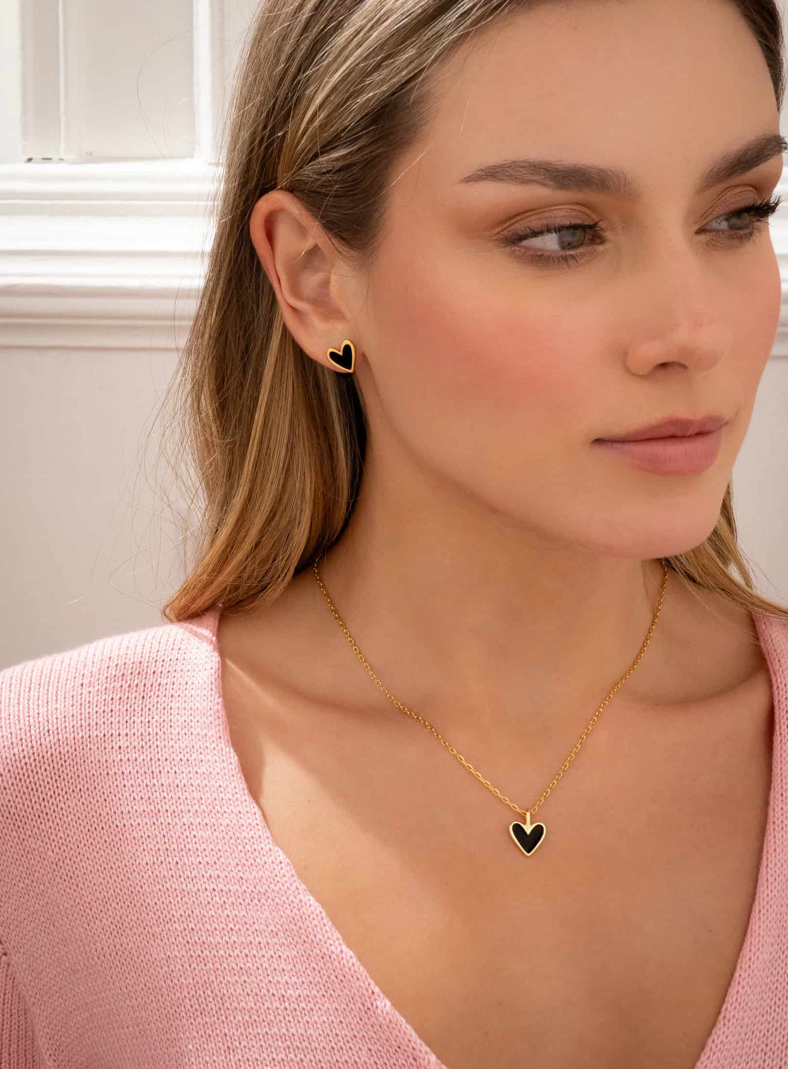 Set Collar + Aretes Corazón - miniatura 1